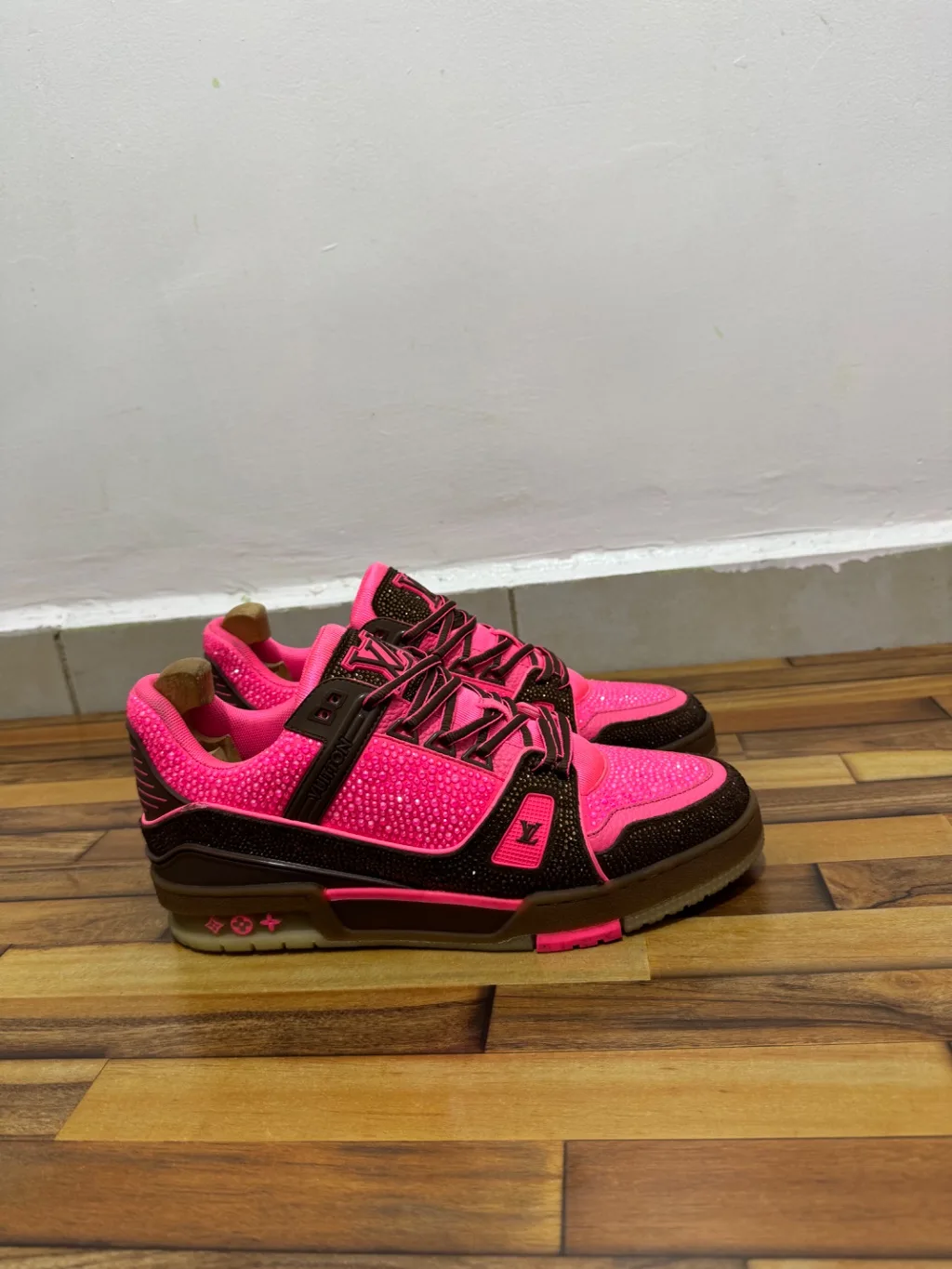 LOUIS VUITTON TRAINERS CRYSTAL EMBELLISHED DESIGN
