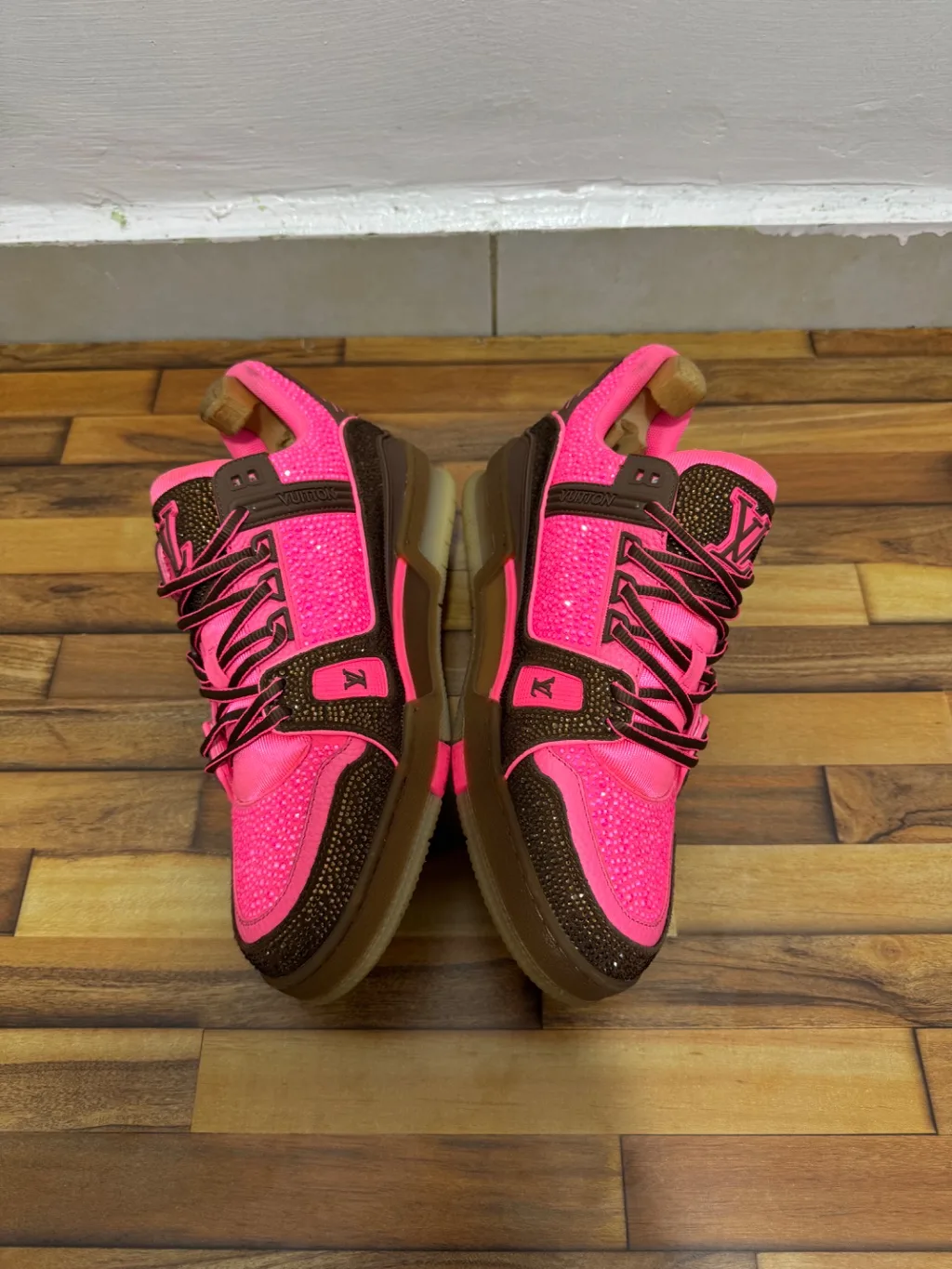 LOUIS VUITTON TRAINERS CRYSTAL EMBELLISHED DESIGN