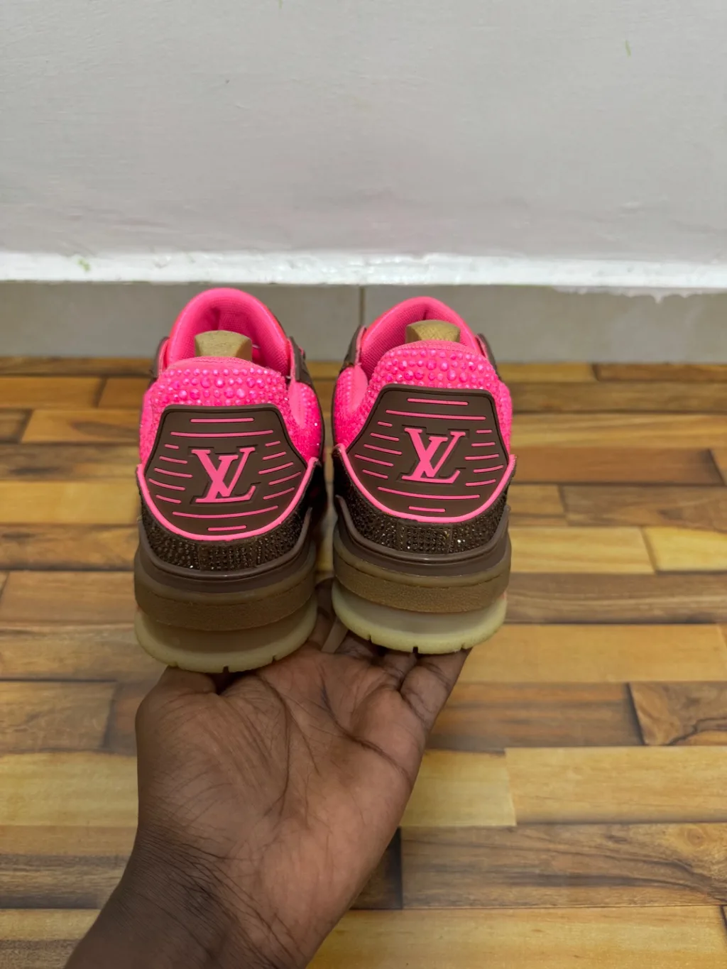 LOUIS VUITTON TRAINERS CRYSTAL EMBELLISHED DESIGN