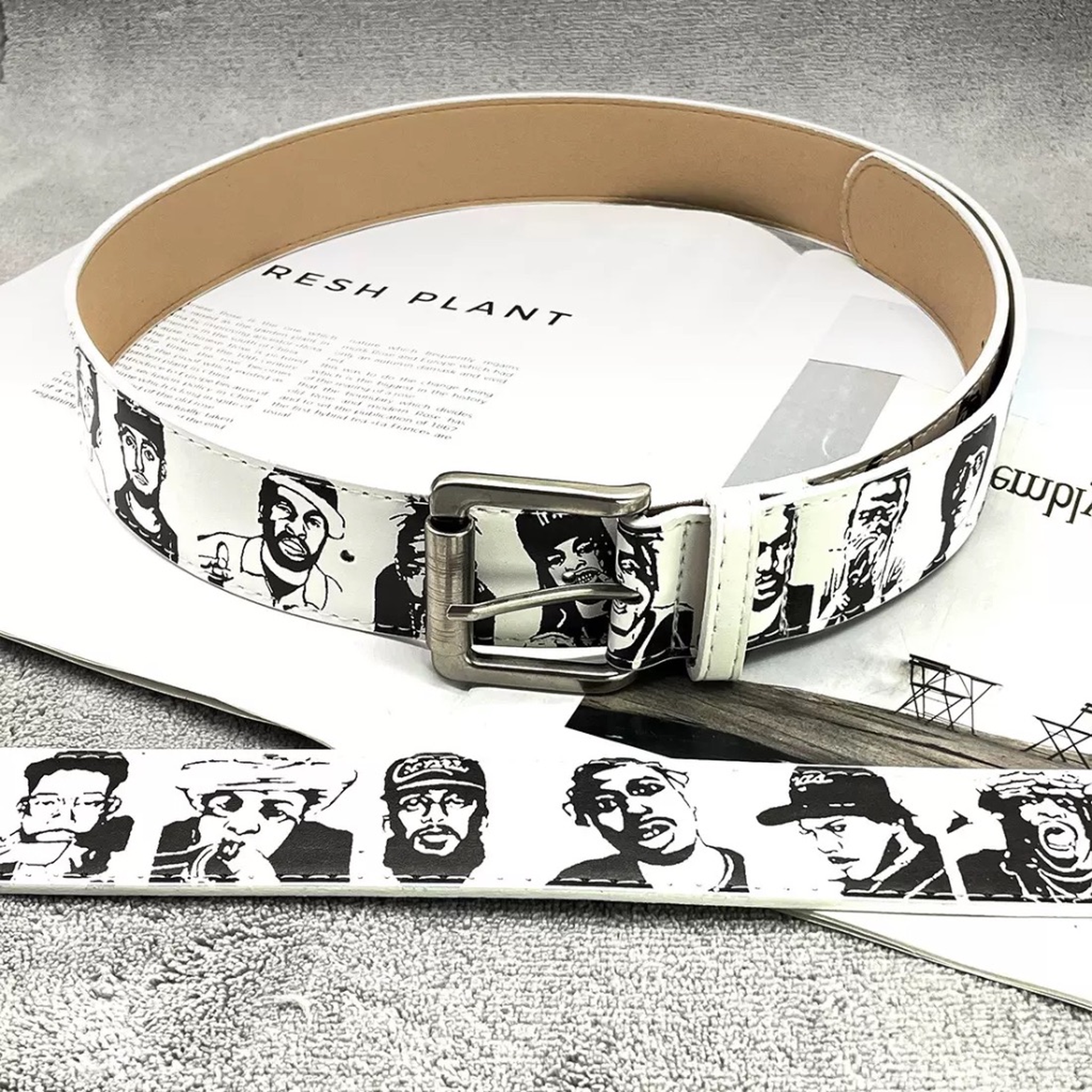 Hand painted leather belt