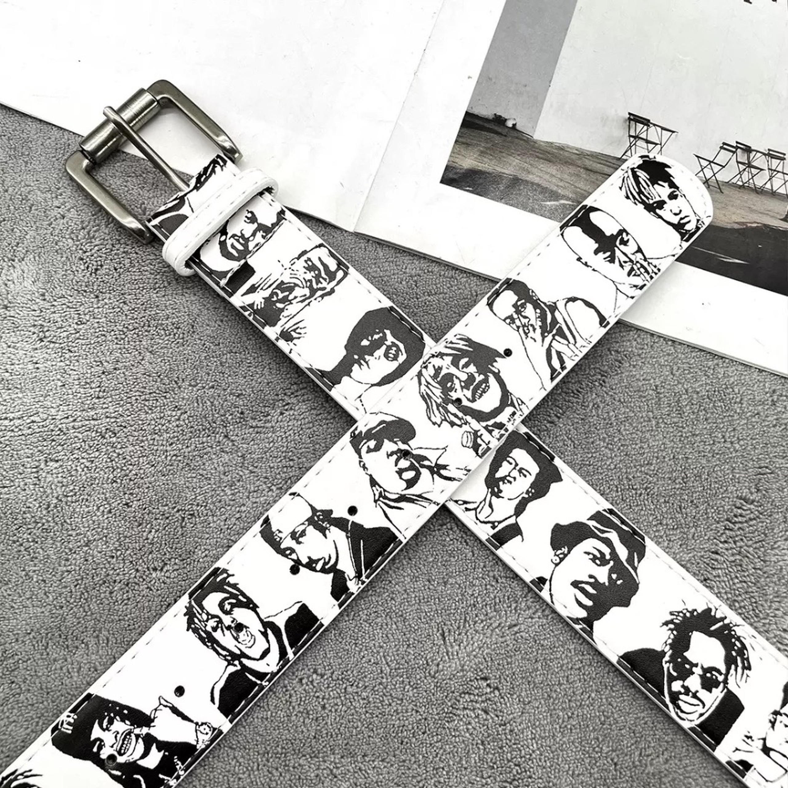 Hand painted leather belt