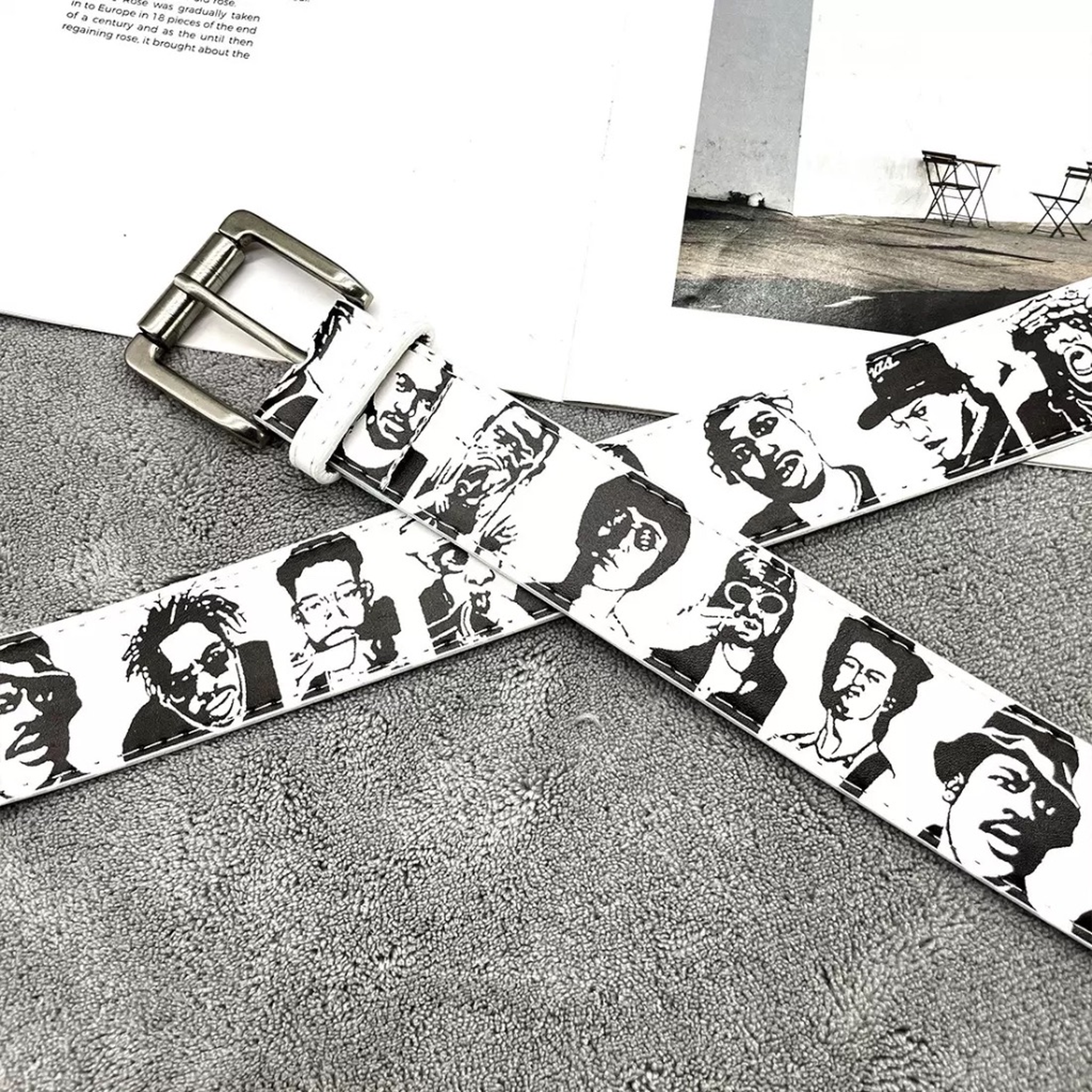 Hand painted leather belt
