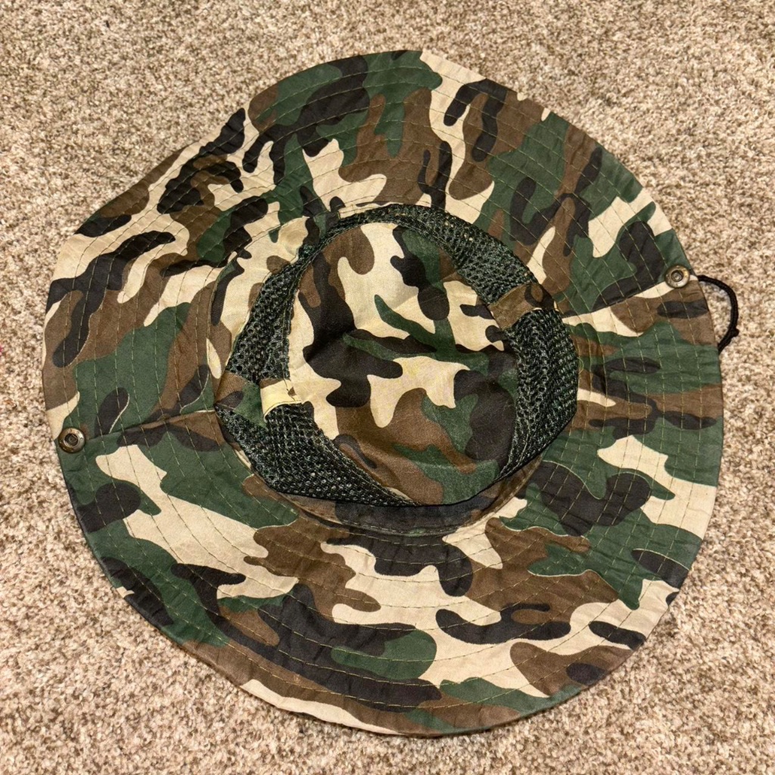 Camo Bucket Hat With Strap