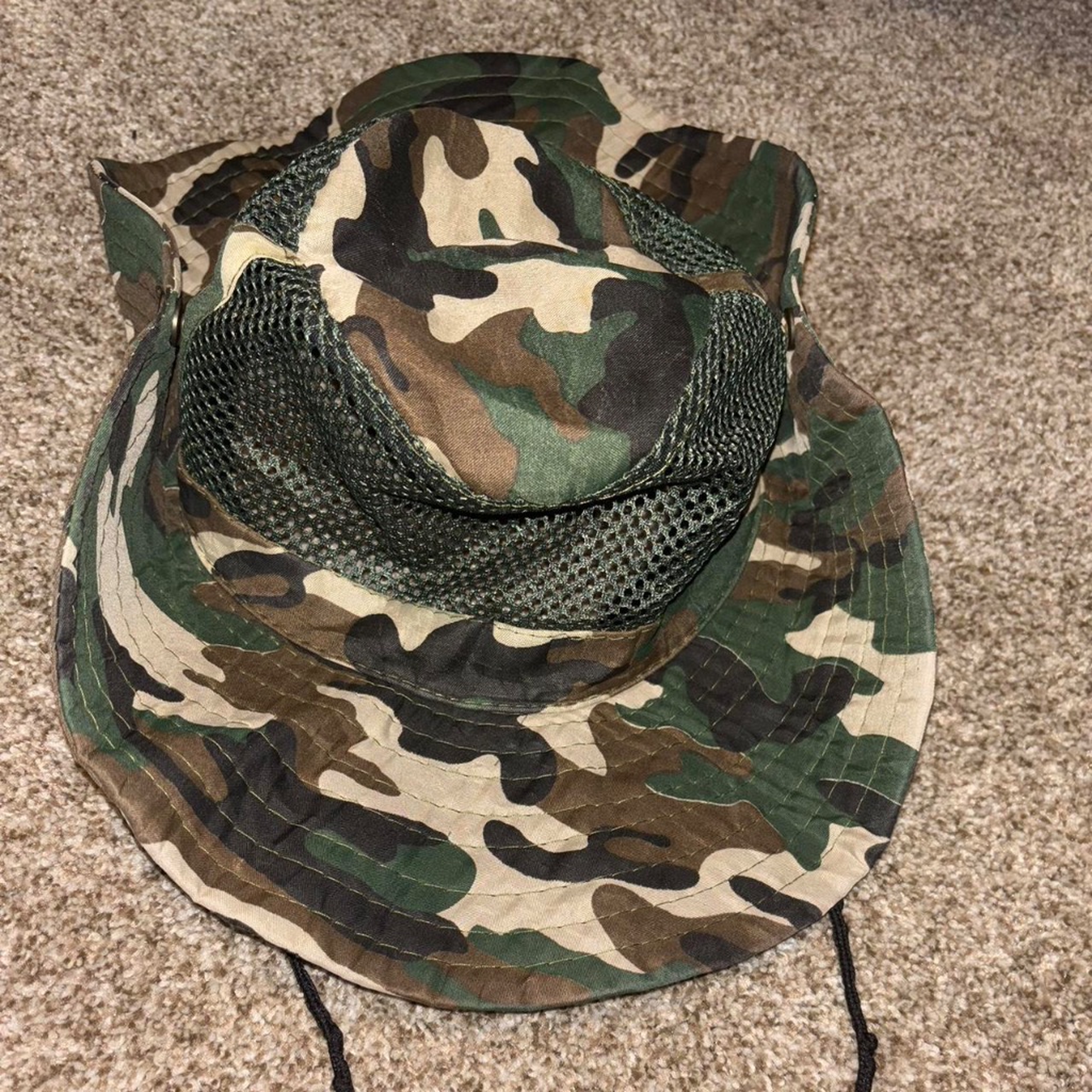Camo Bucket Hat With Strap