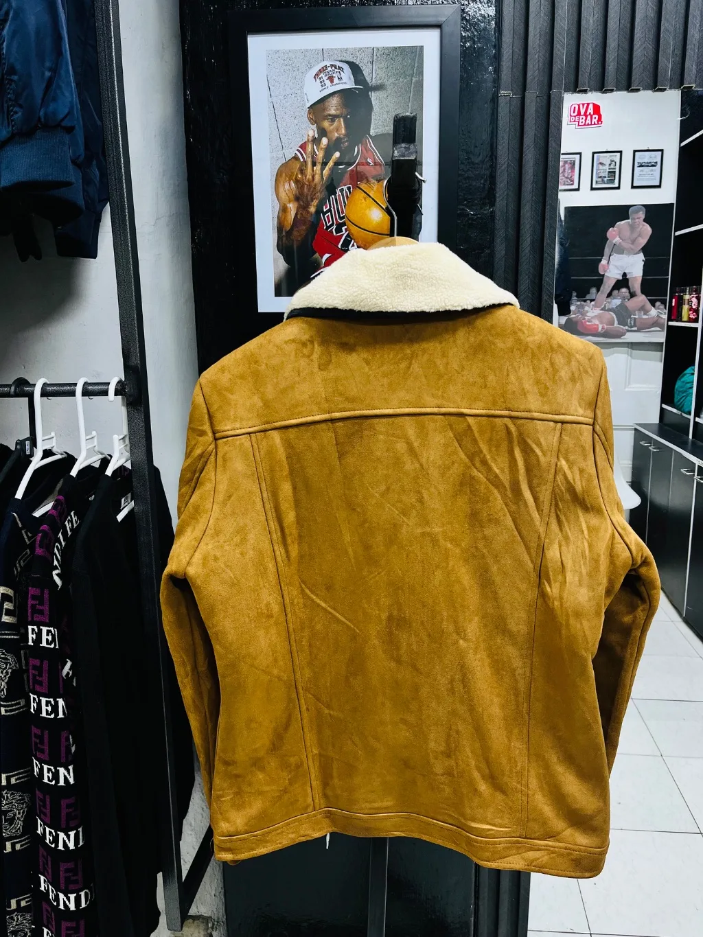 Denim fur jacket