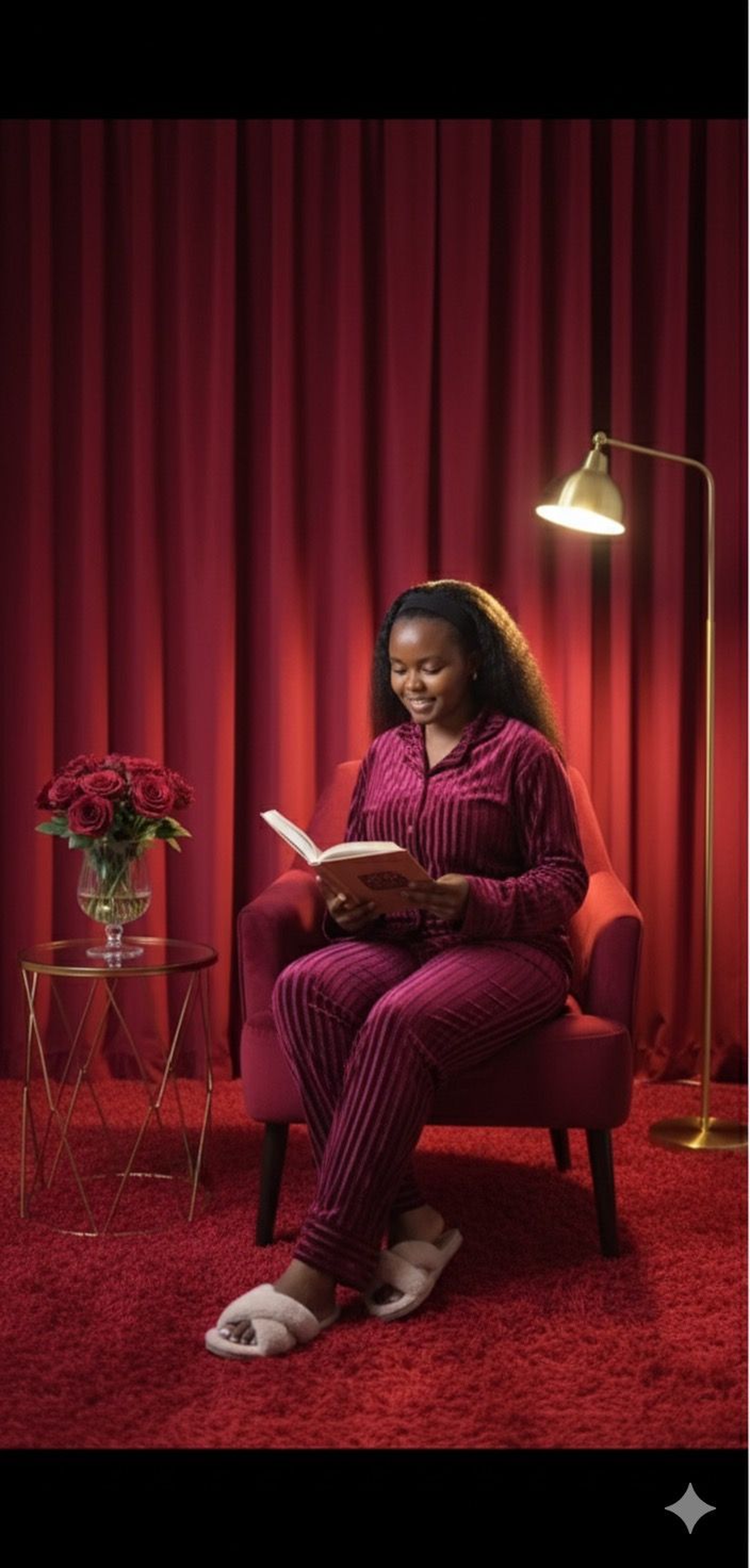  Burgundy Matching Velvet Set