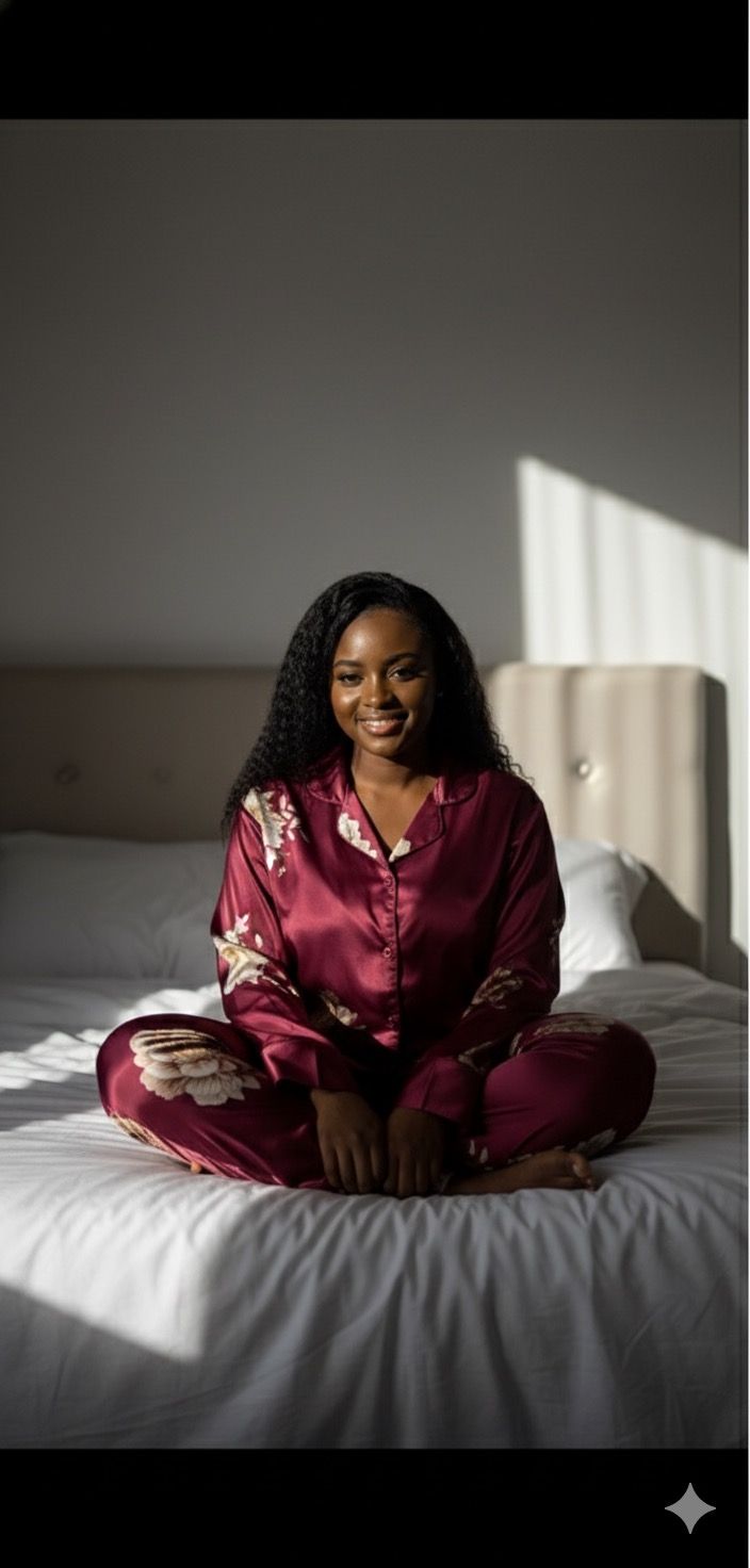 Floral Satin Matching Two-Piece Pajama Set