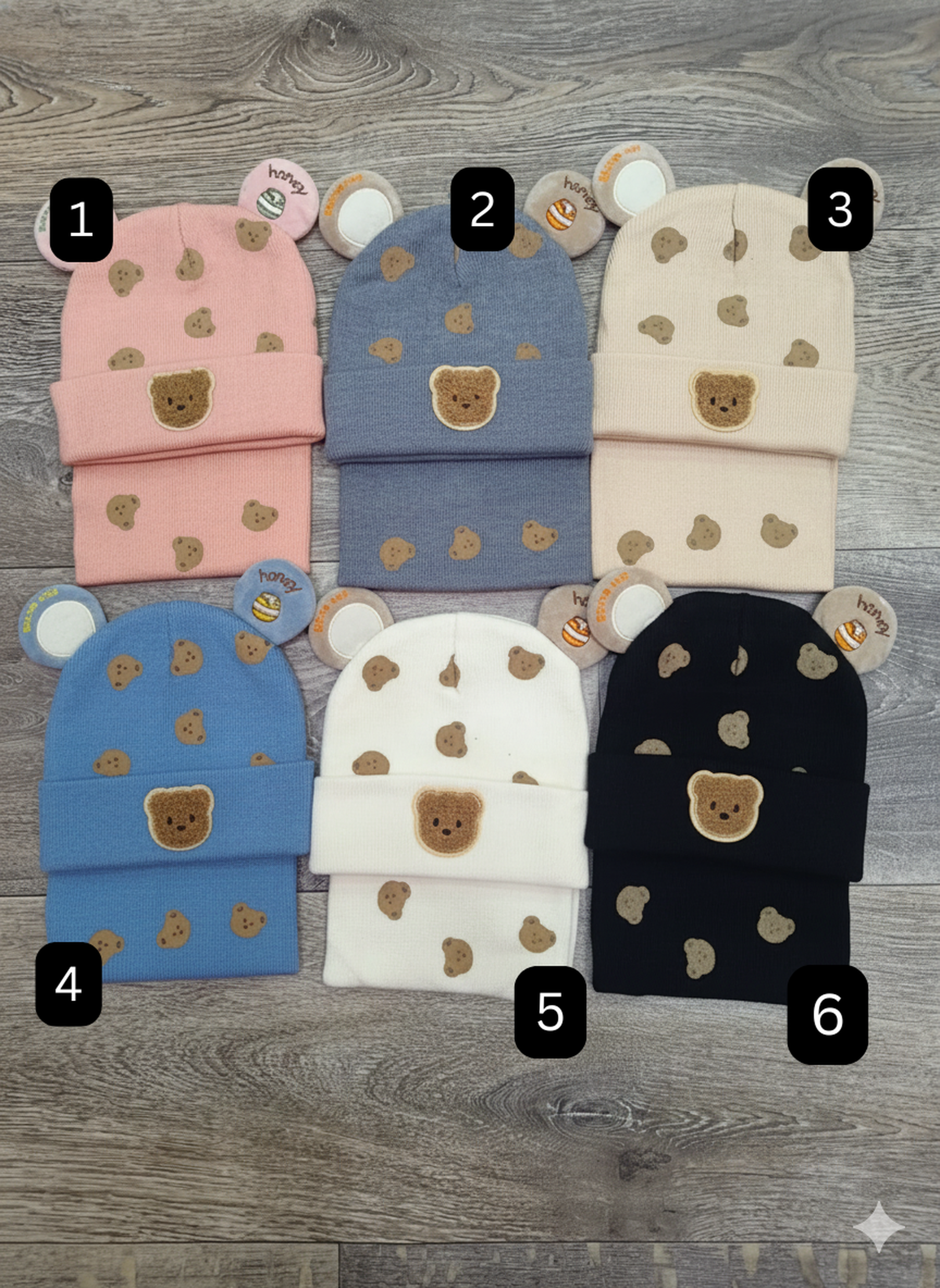 Sweet Honey Bear Baby Beanies with Ears | Soft Knit Winter Hats for Infants & Toddlers
