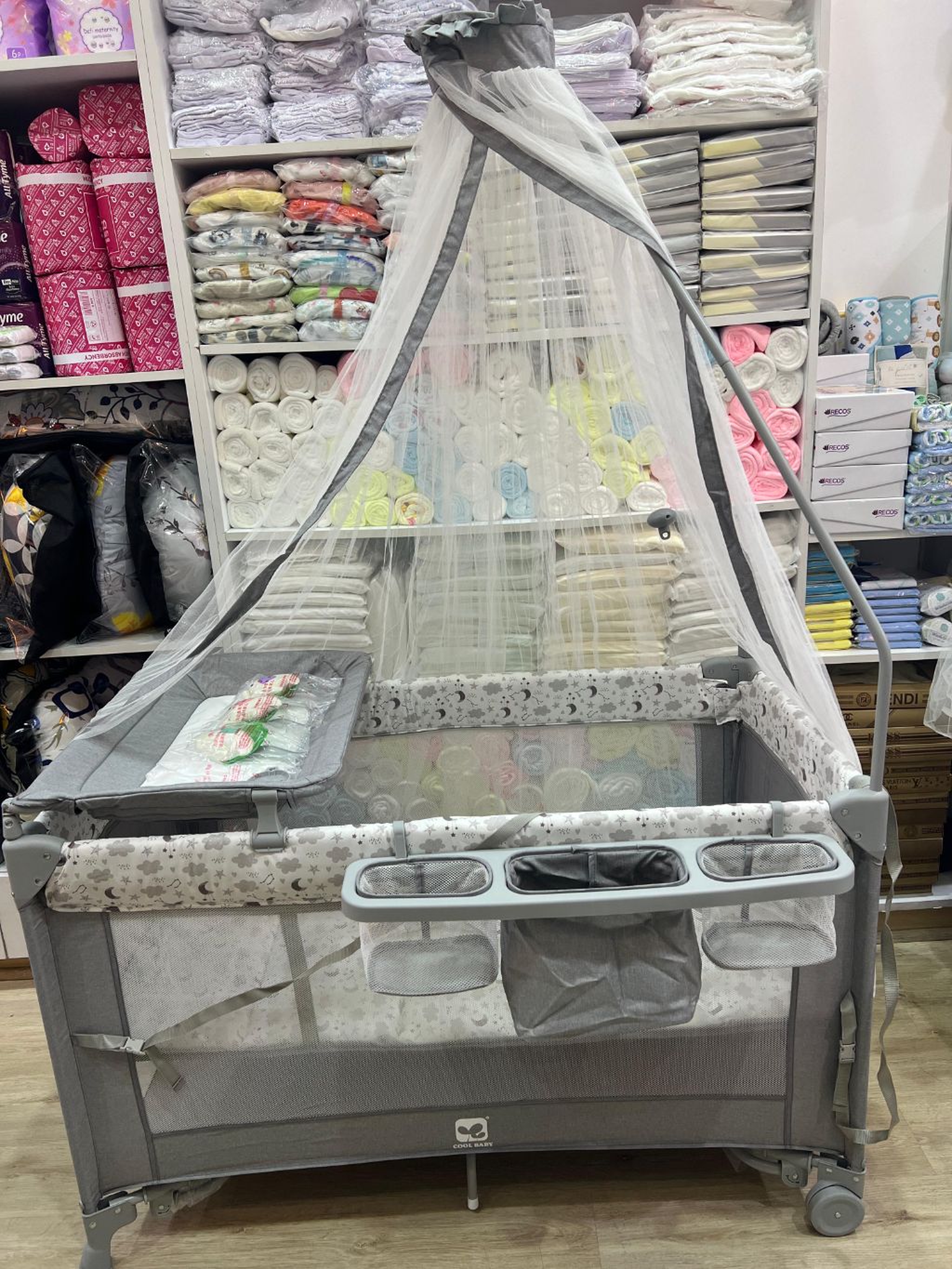Deluxe Portable Baby Playpen & Travel Crib | Mosquito Net Canopy 