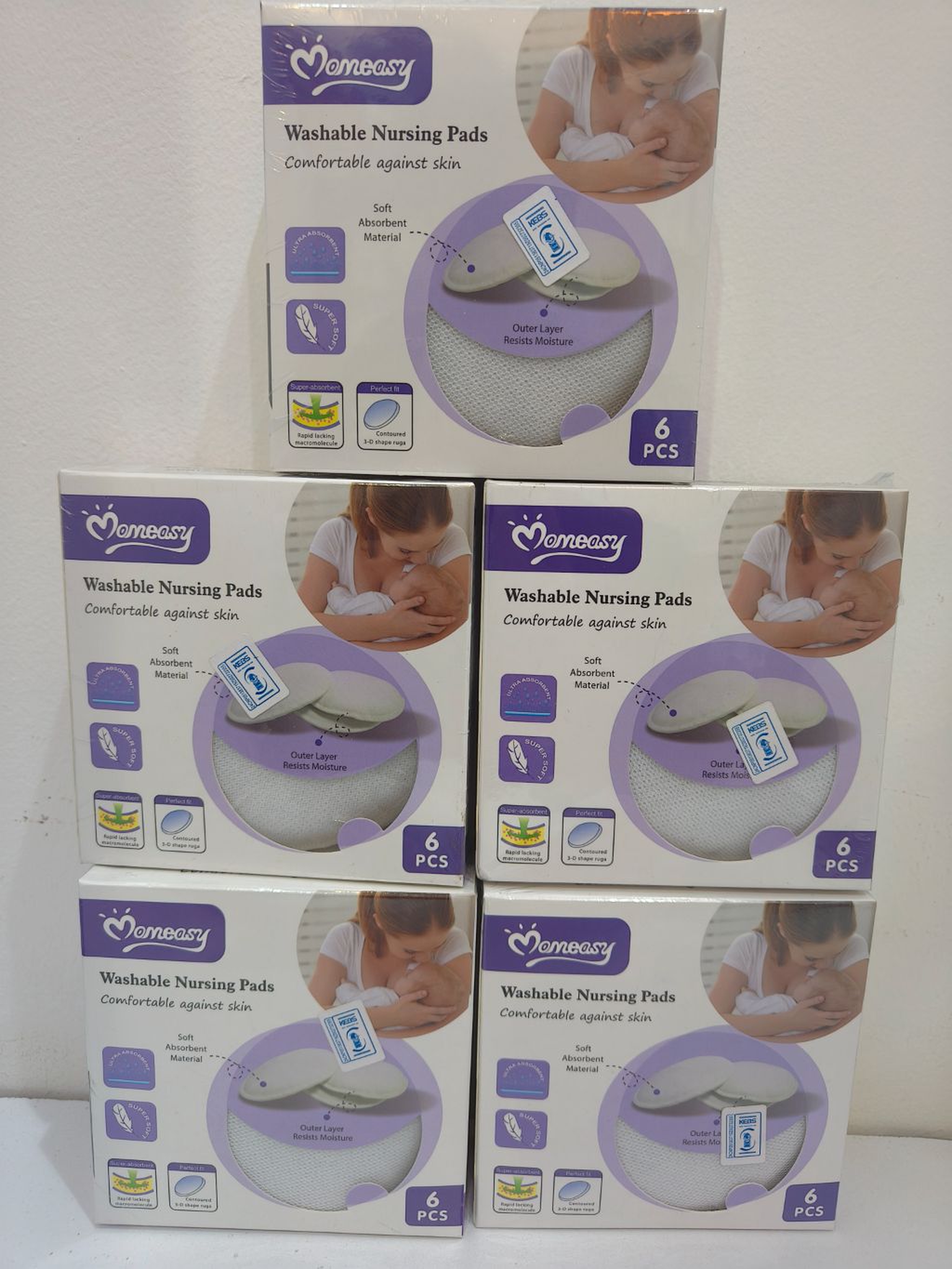 Mom Easy Ultra-Thin Disposable Breast Pads (30 PCS) - Highly Absorbent Nursing Pads