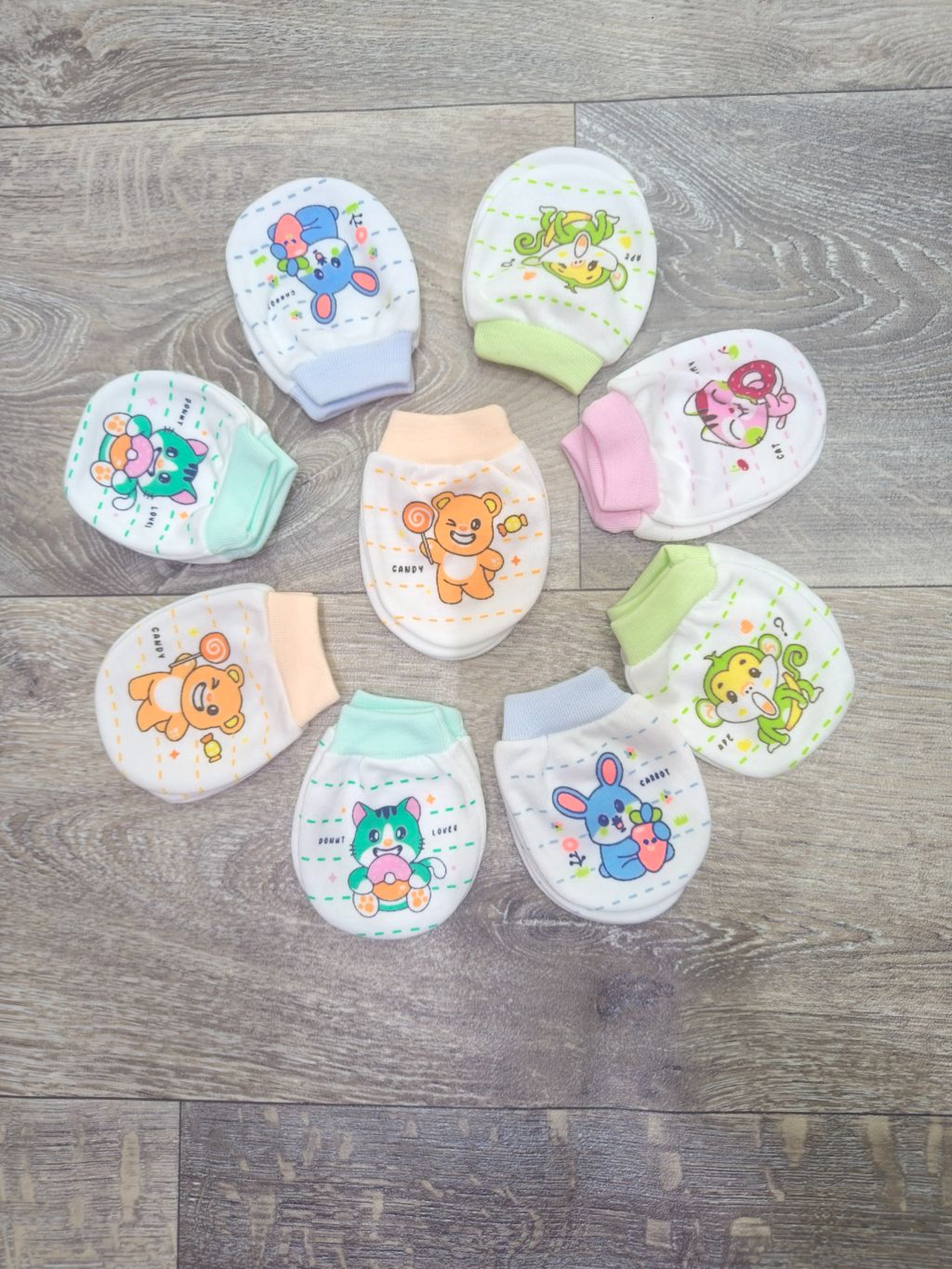 Multi-Pack Soft Cotton Anti-Scratch Mittens (Newborn/Infant Hand Covers)