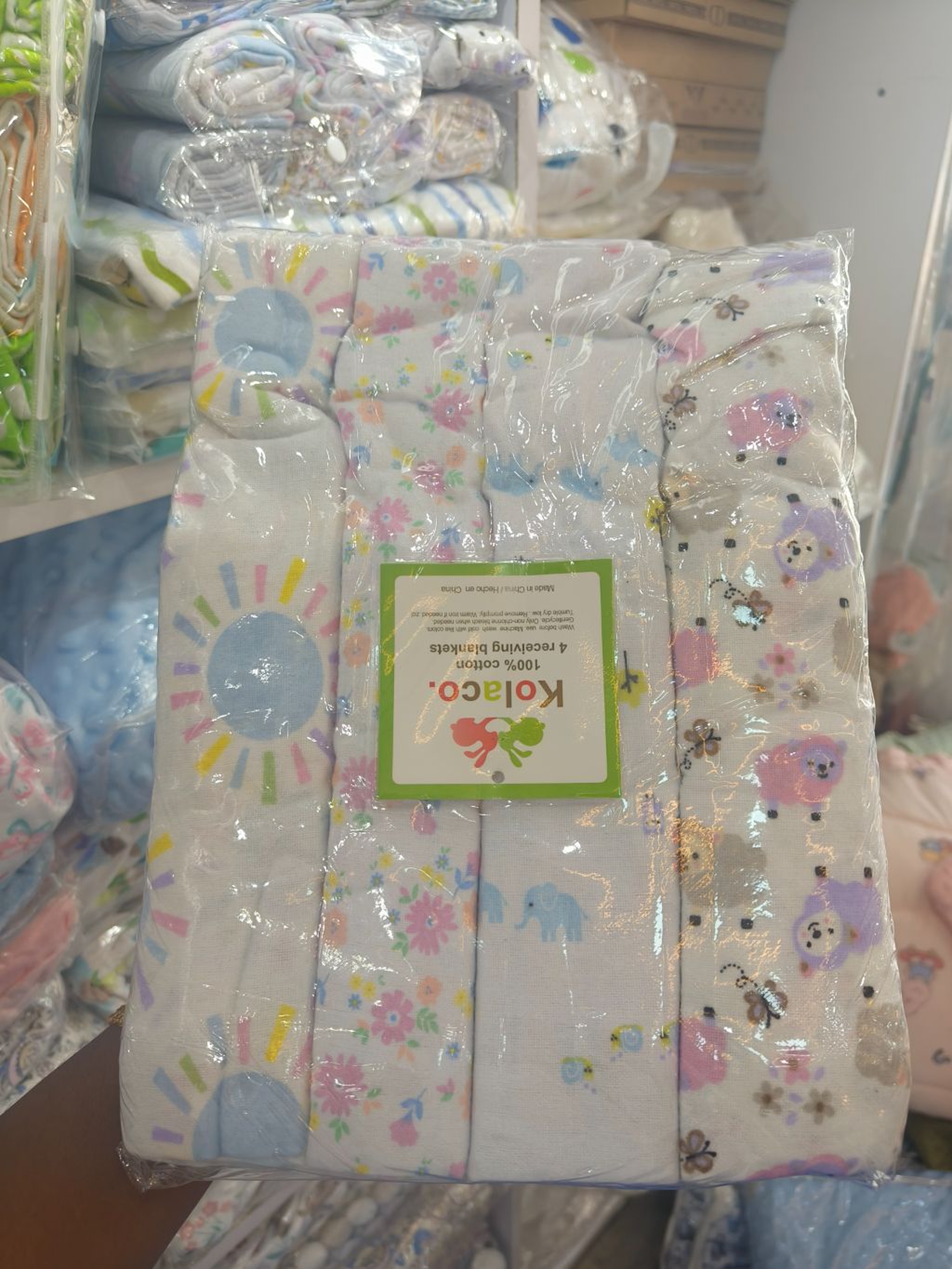 4 pieces in 1 Soft Cotton Flannel Cloth for Swaddling, Quilting & Bedding