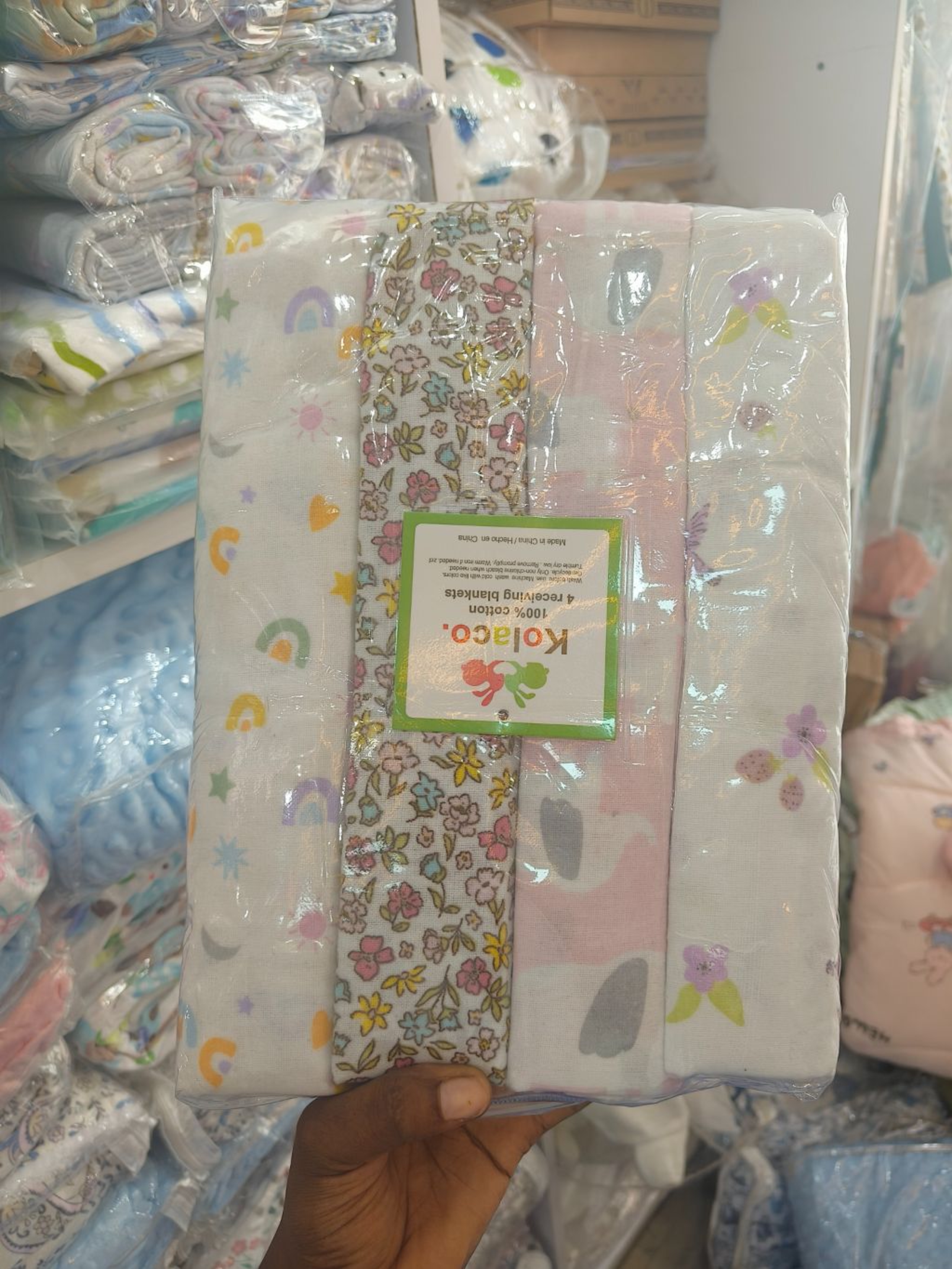4 pieces in 1 Soft Cotton Flannel Cloth for Swaddling, Quilting & Bedding