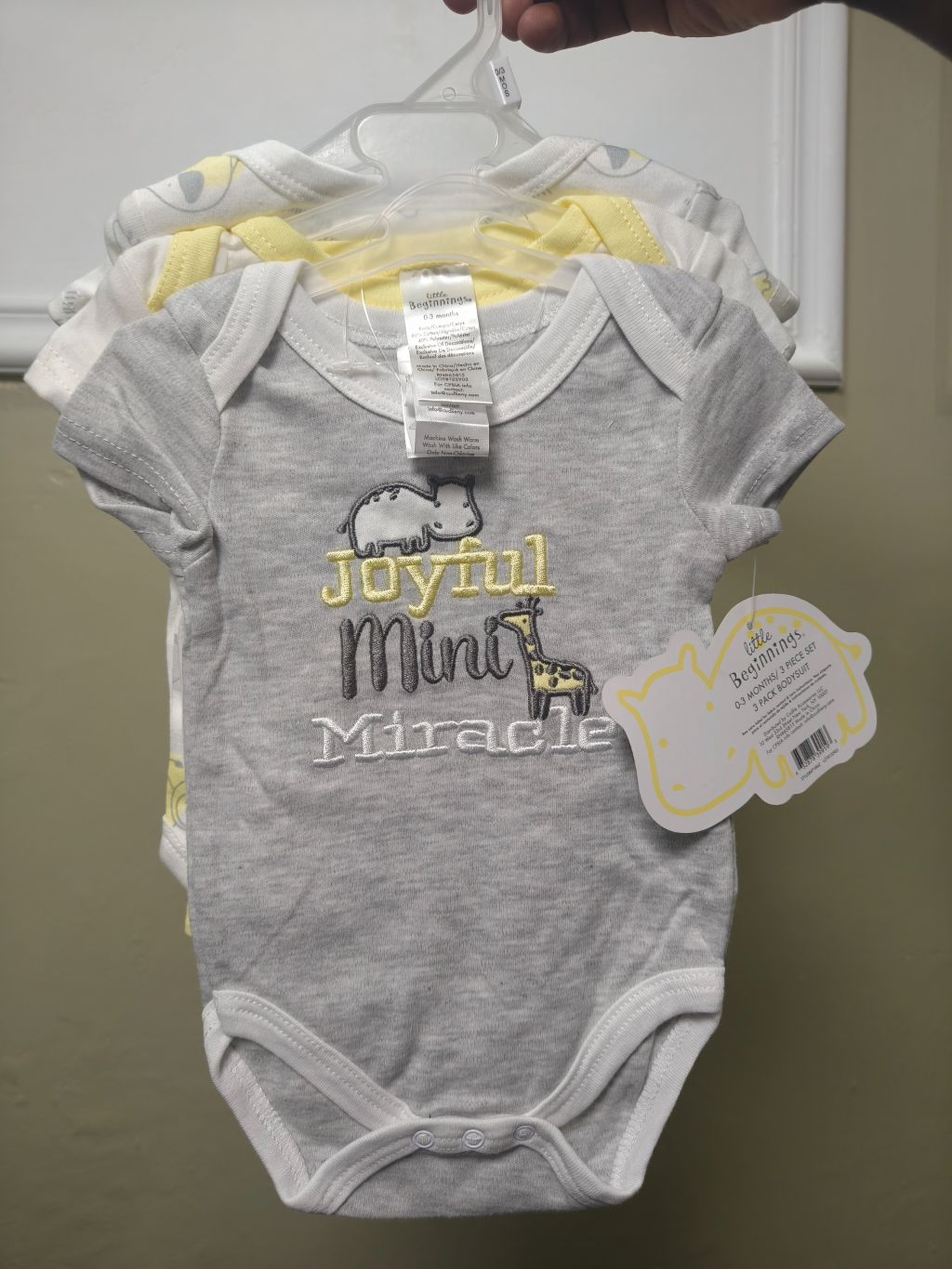 3 PC bodysuit cotton 