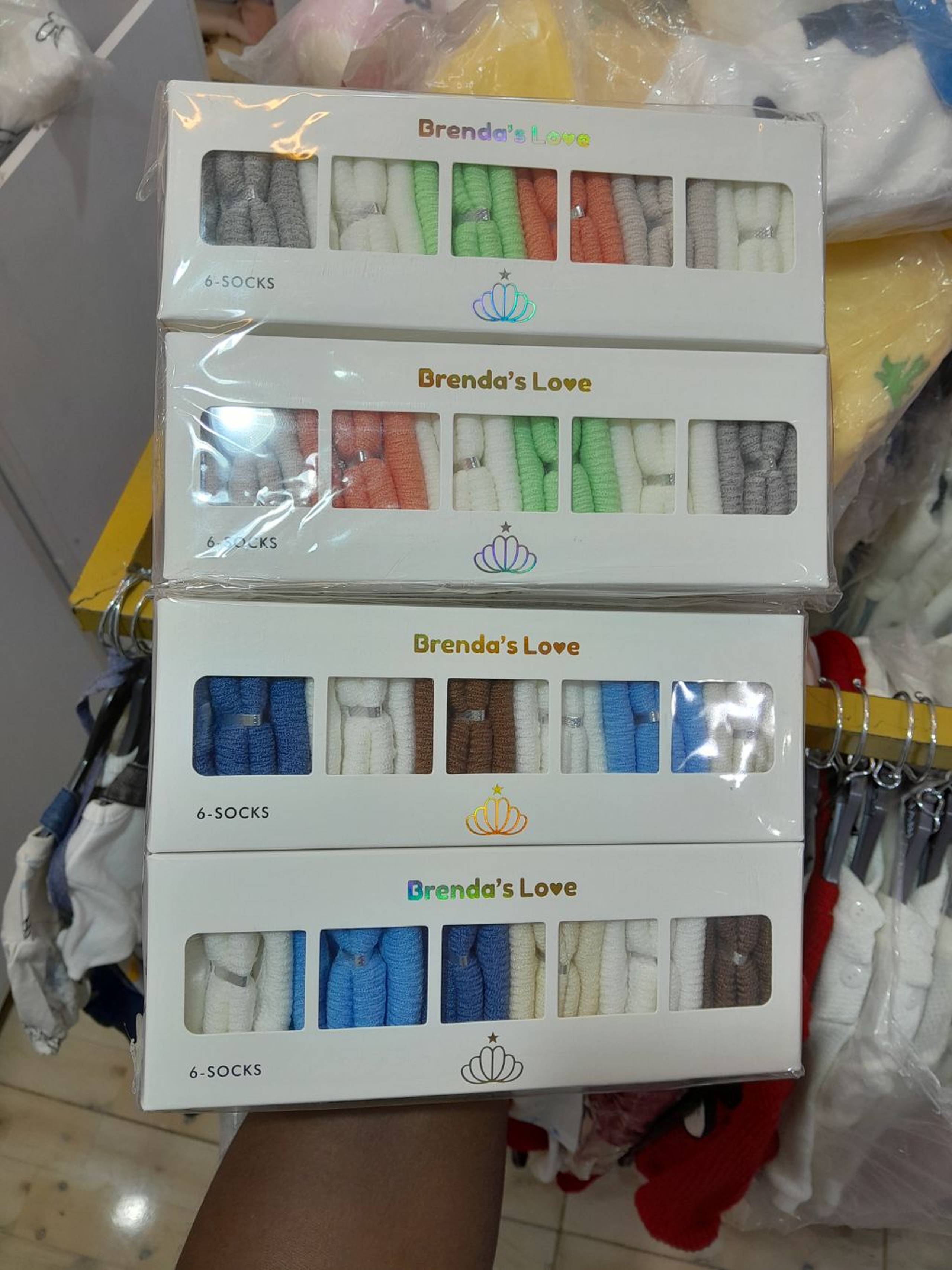 Brenda's Love 6-Pack Cotton Baby Socks | Assorted Colors