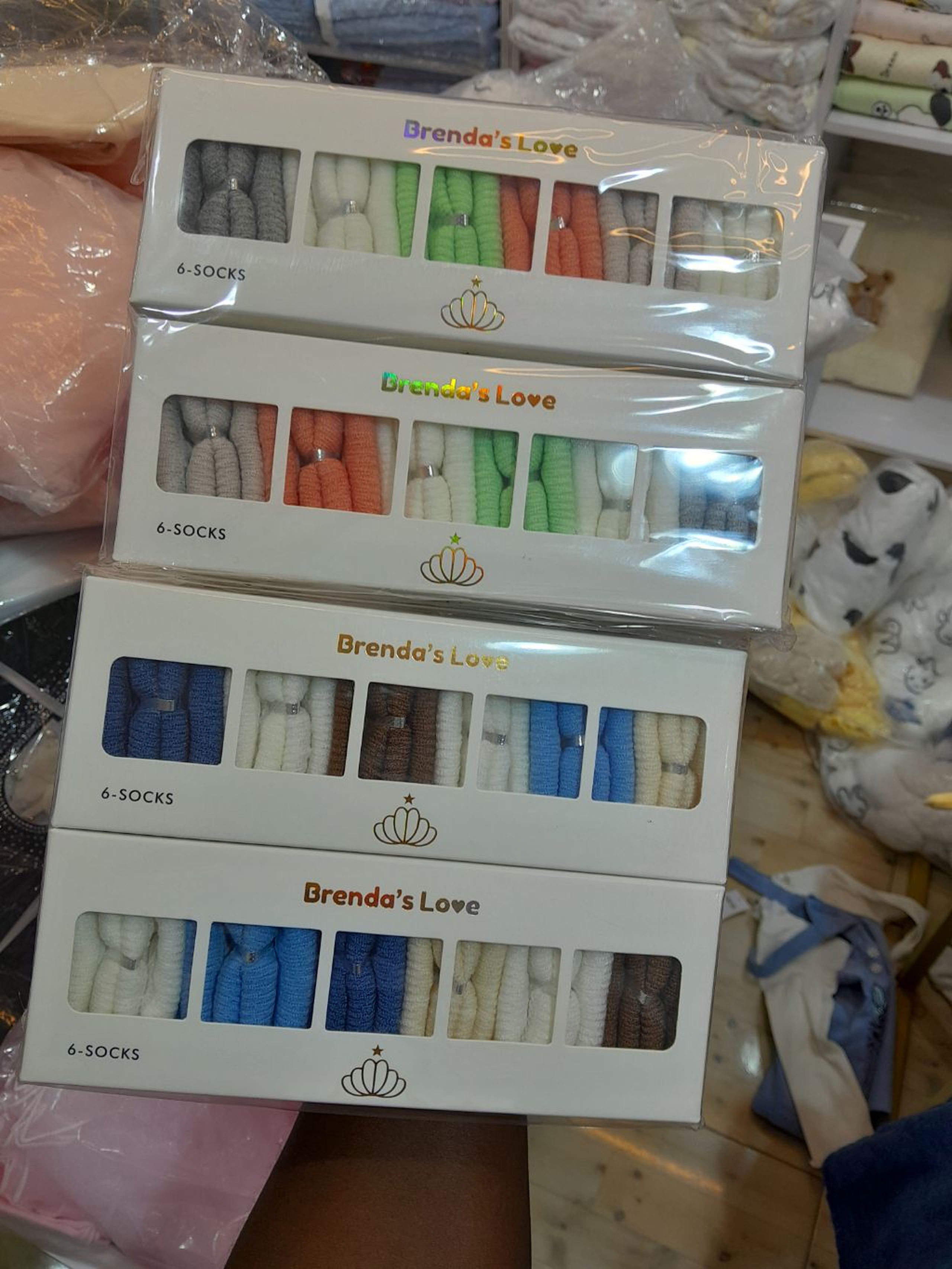 Brenda's Love 6-Pack Cotton Baby Socks | Assorted Colors