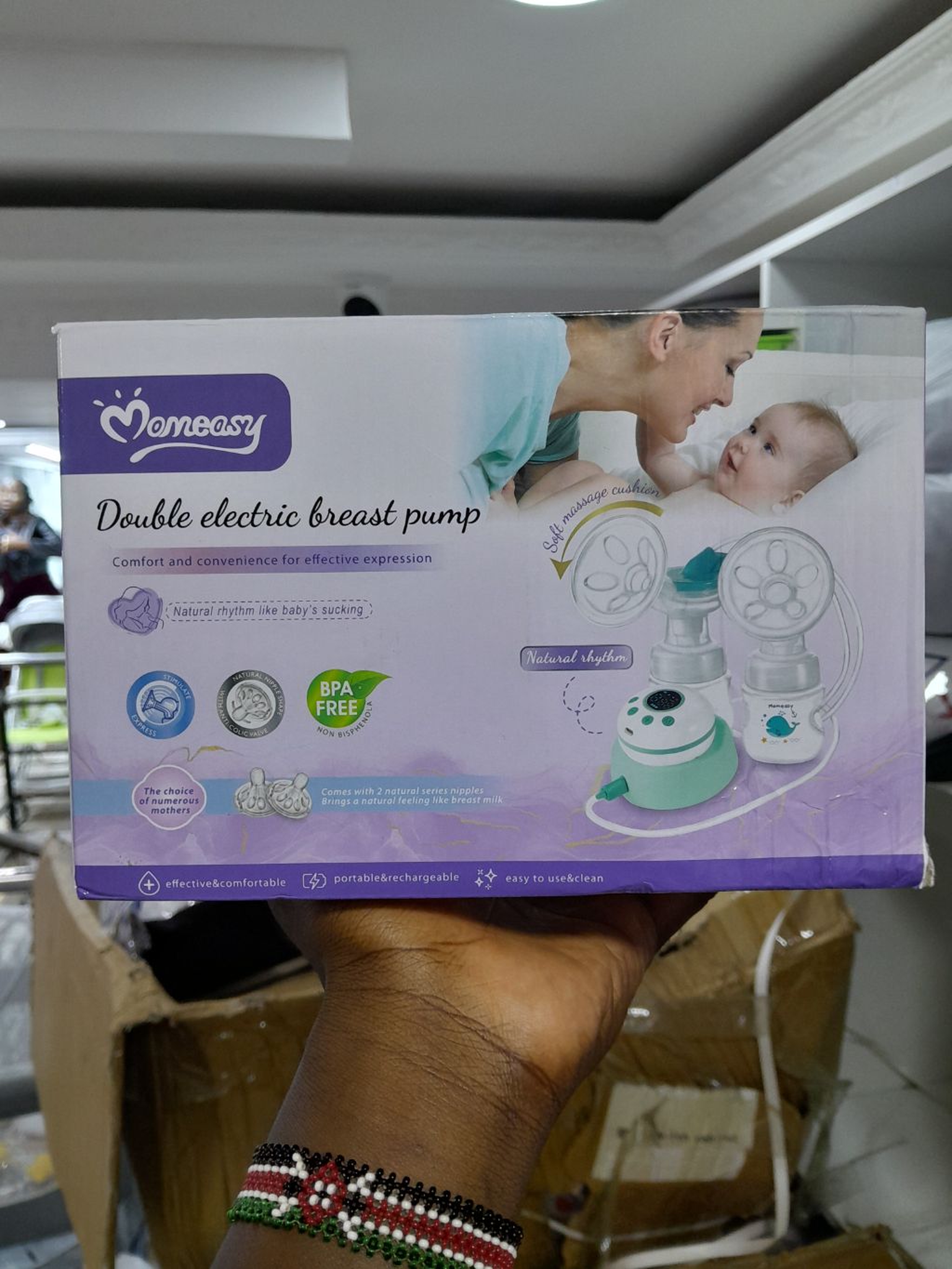 Double electric breast pump