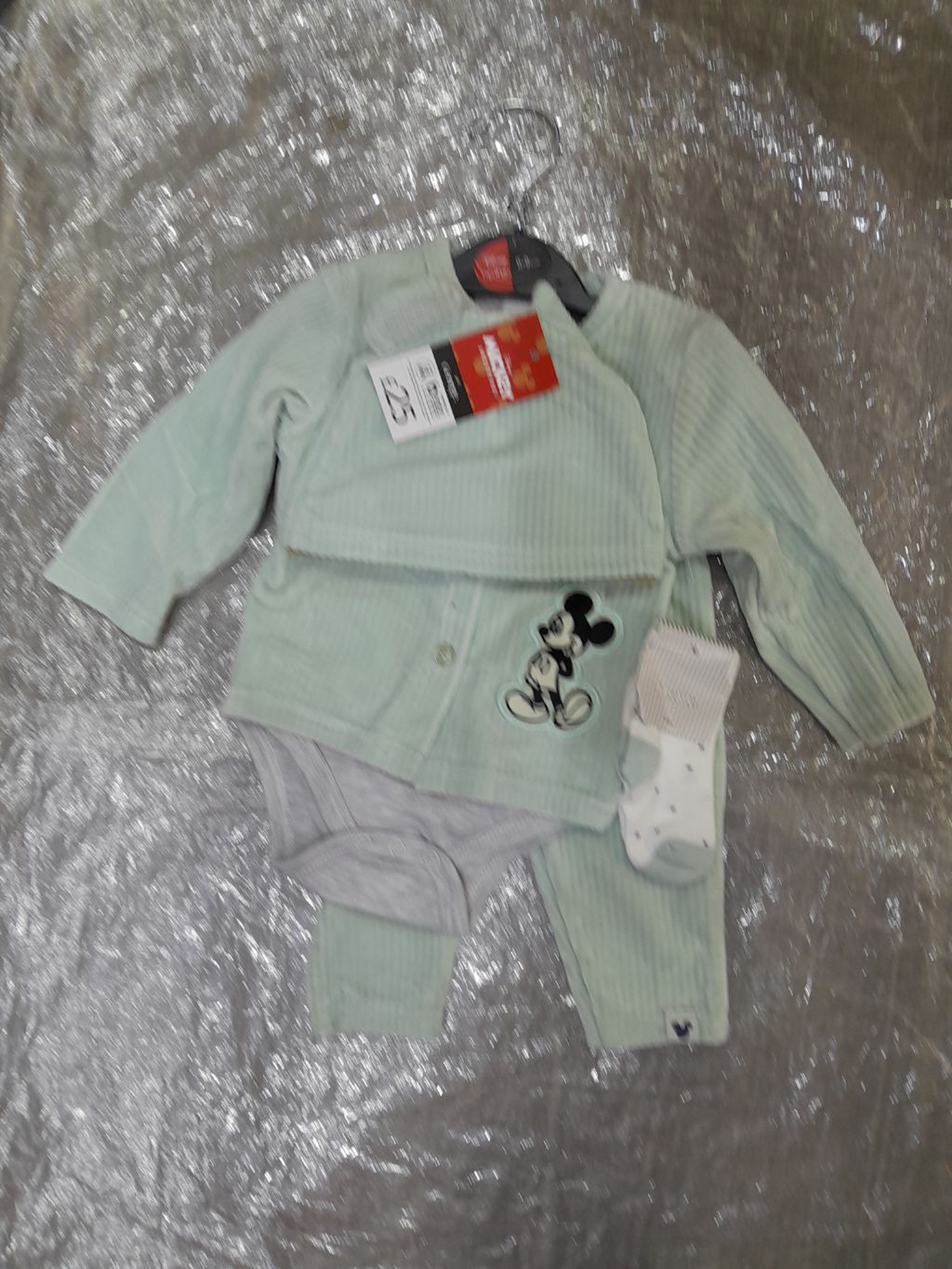 Mickey Mouse 4-Piece Ribbed Corduroy Layette Set (Jacket, Bodysuit, Pants, & Socks)