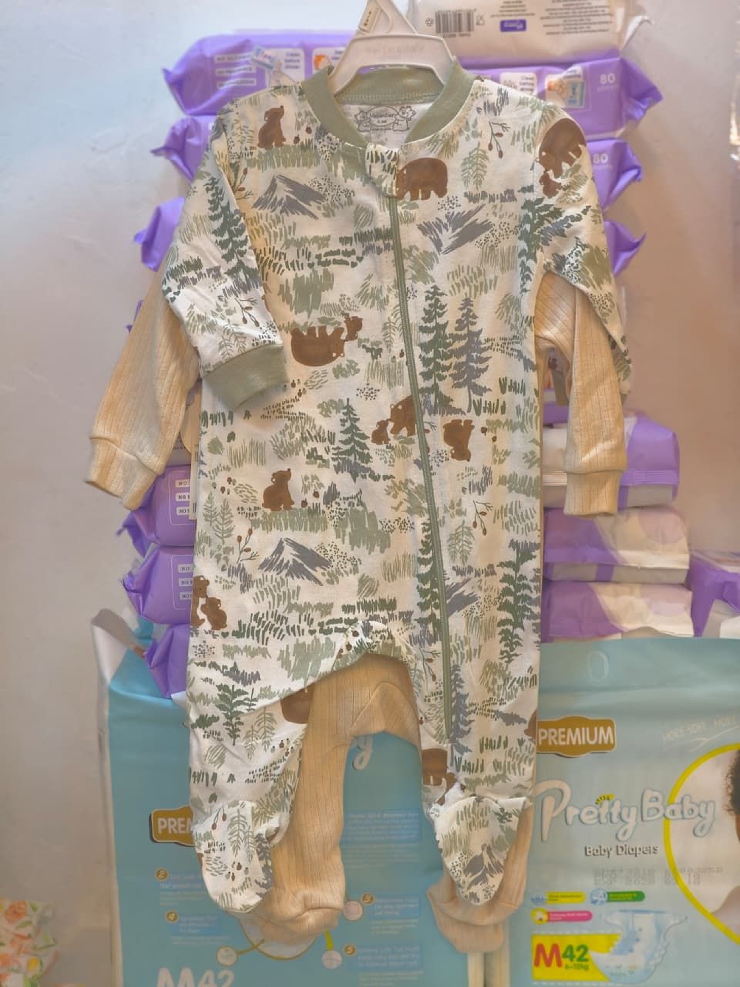 Infant Romper with Ruffle Shoulders and Floral Embroidery / Romper Sets