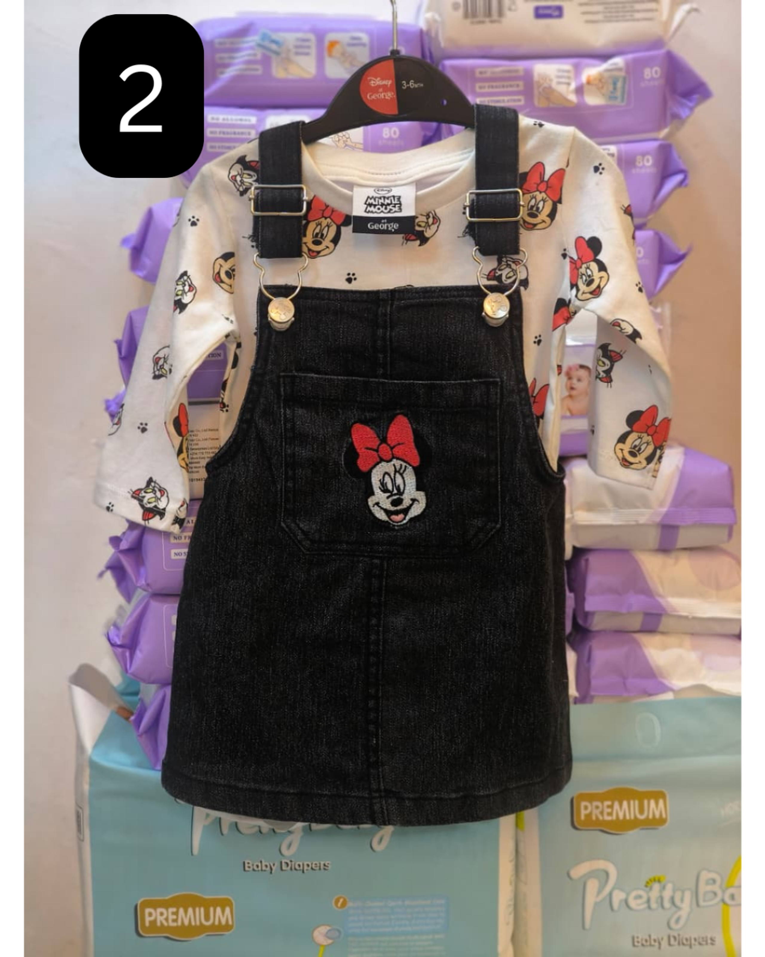 girls dungaree and top set