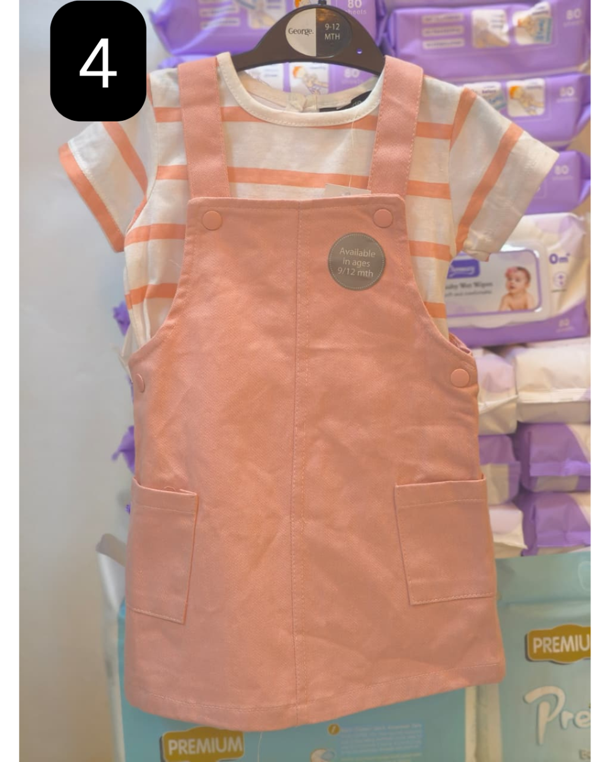 girls dungaree and top set