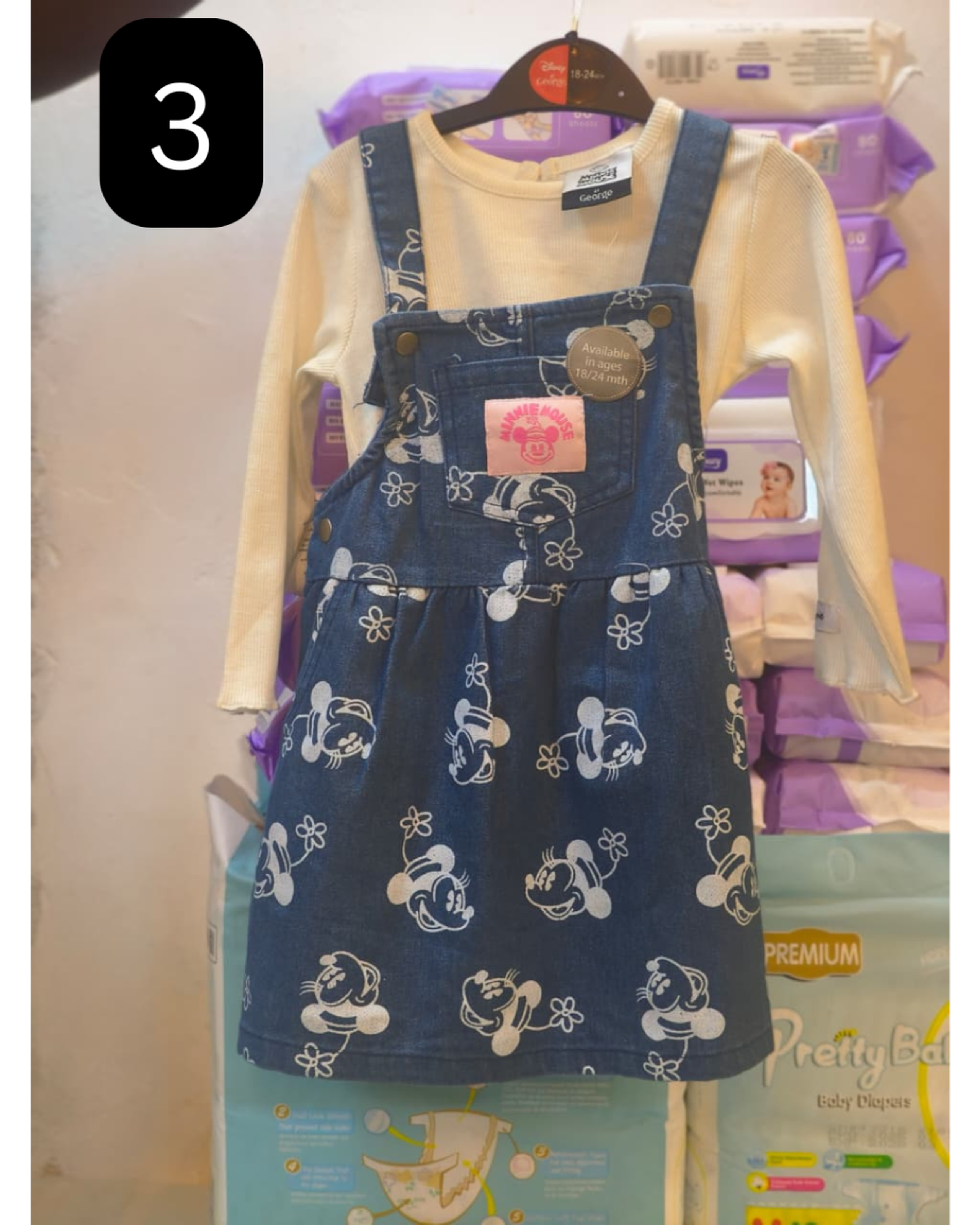 girls dungaree and top set
