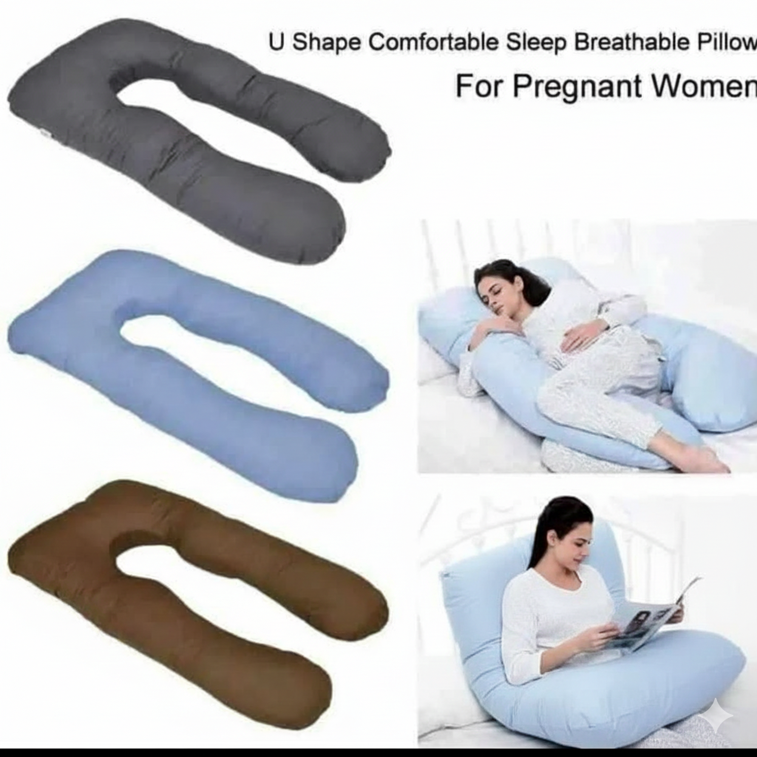 Comfortable U-Shape Pregnancy Body Pillow - Breathable Maternity Sleep Support