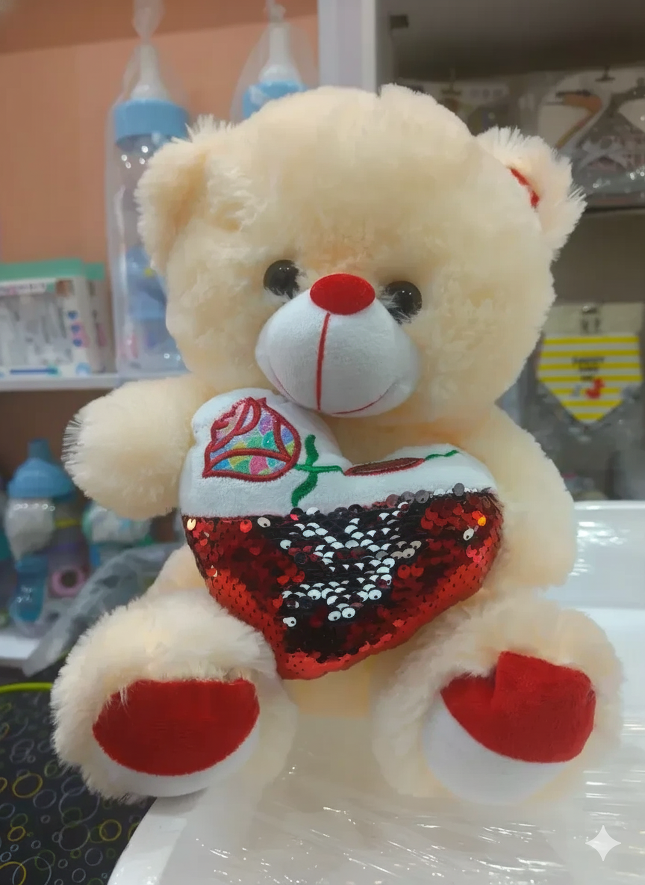 Teddy Bear Plush Toy | Soft, Adorable Gift with Ribbon Accent