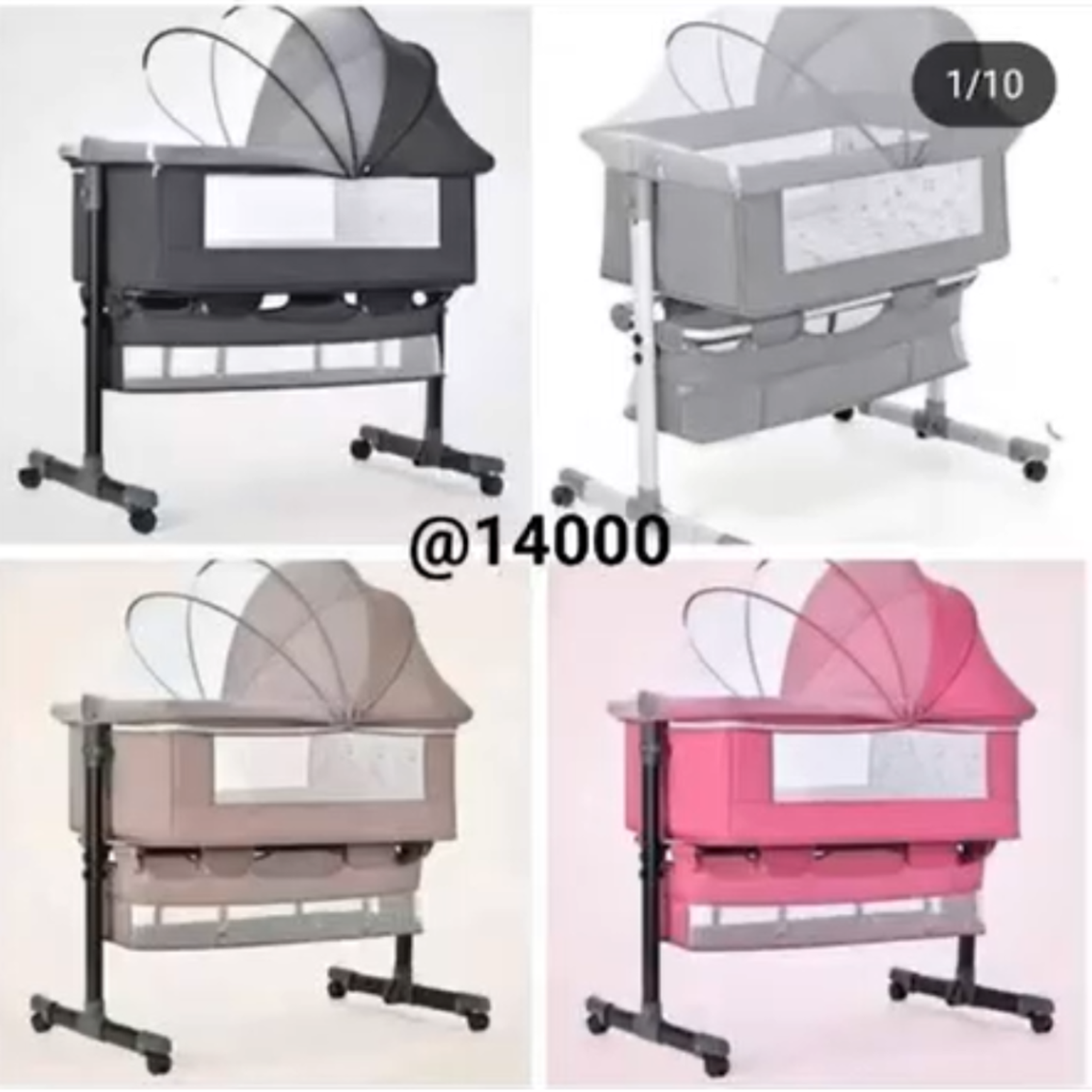 Safe & Portable Baby Co-Sleeper Bassinet - Adjustable Height, Mesh Walls, Includes Net