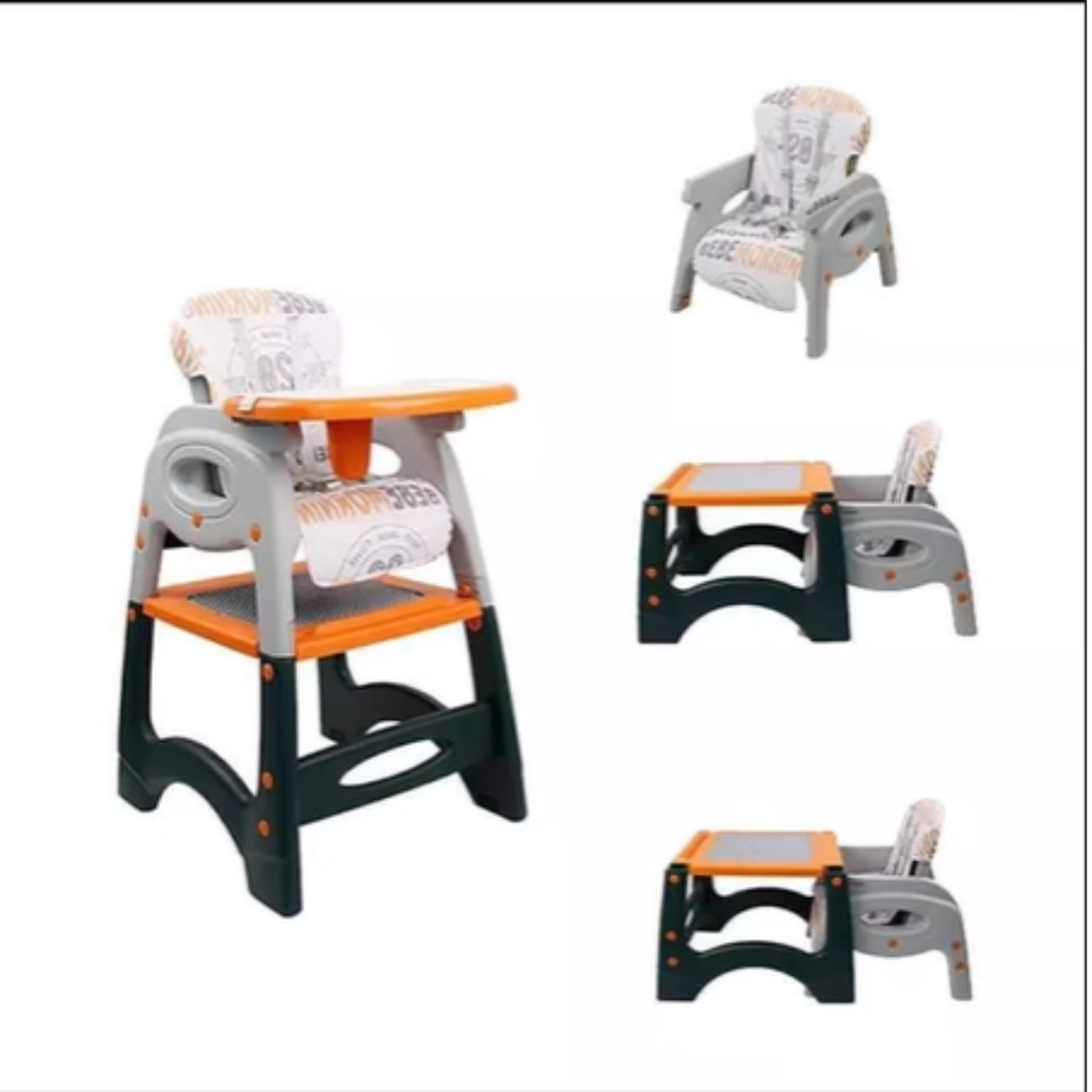 Multi-Function Convertible Baby High Feeding Chair (3-in-1 Feeding Seat) with Removable Tray