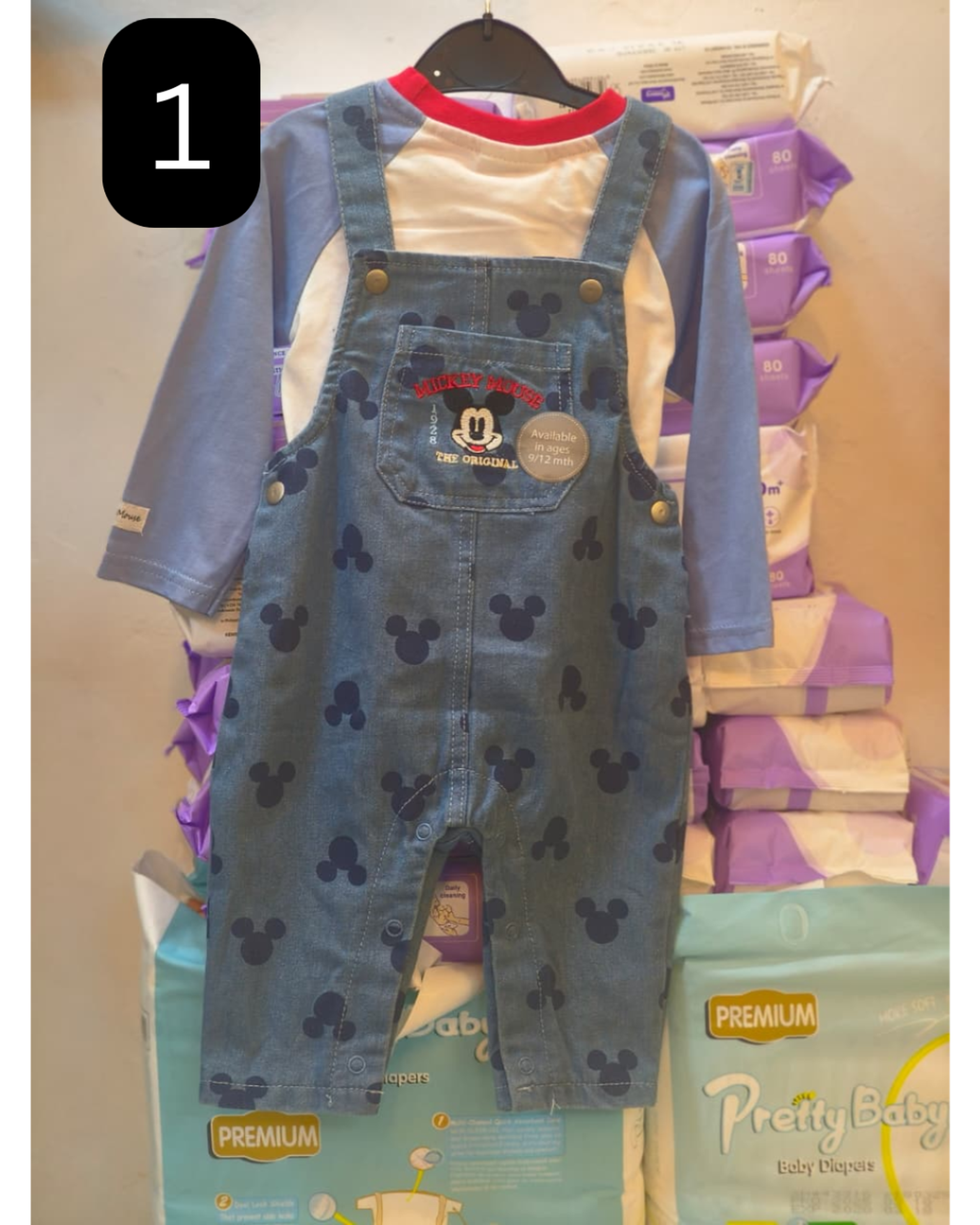 boys and girls dungaree and top set