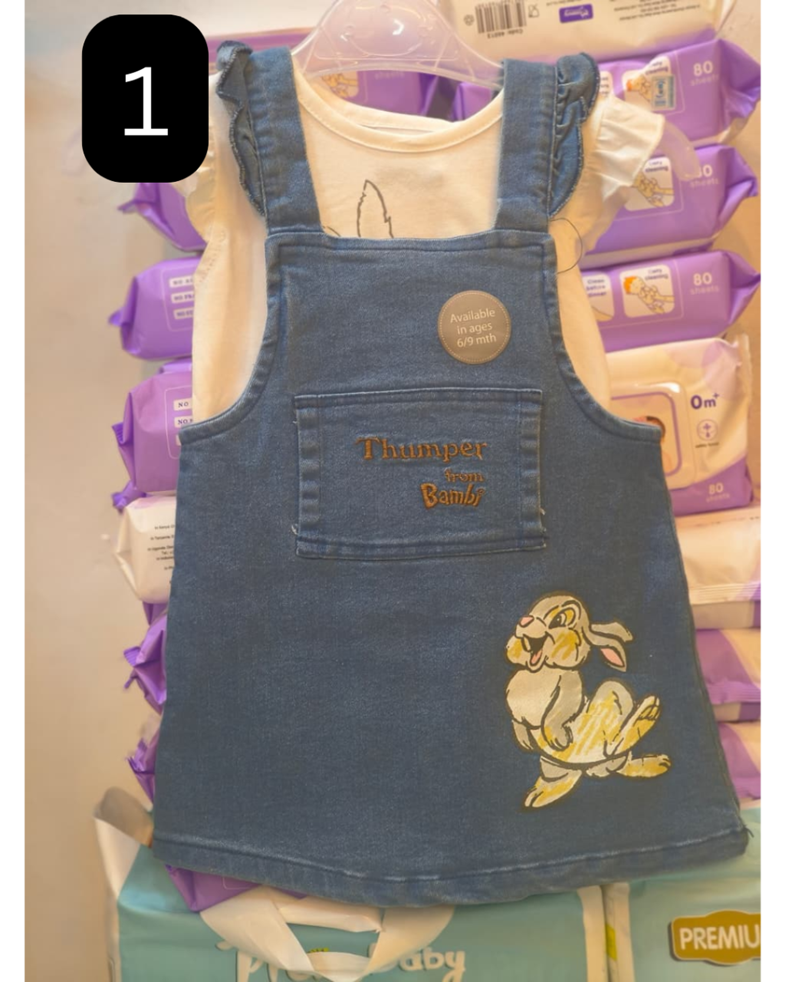 girls dungaree and top set