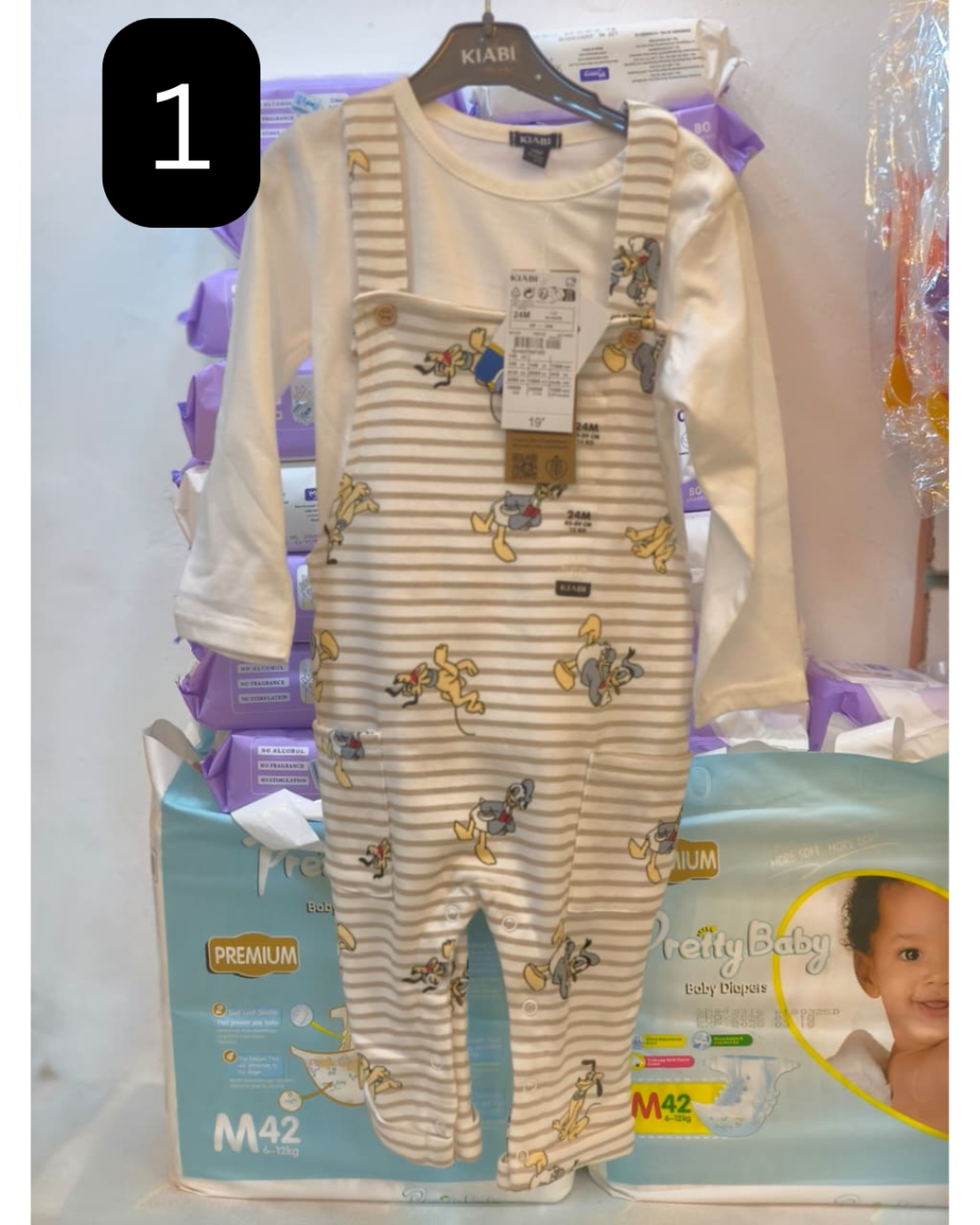 boys and girls dungaree and top set