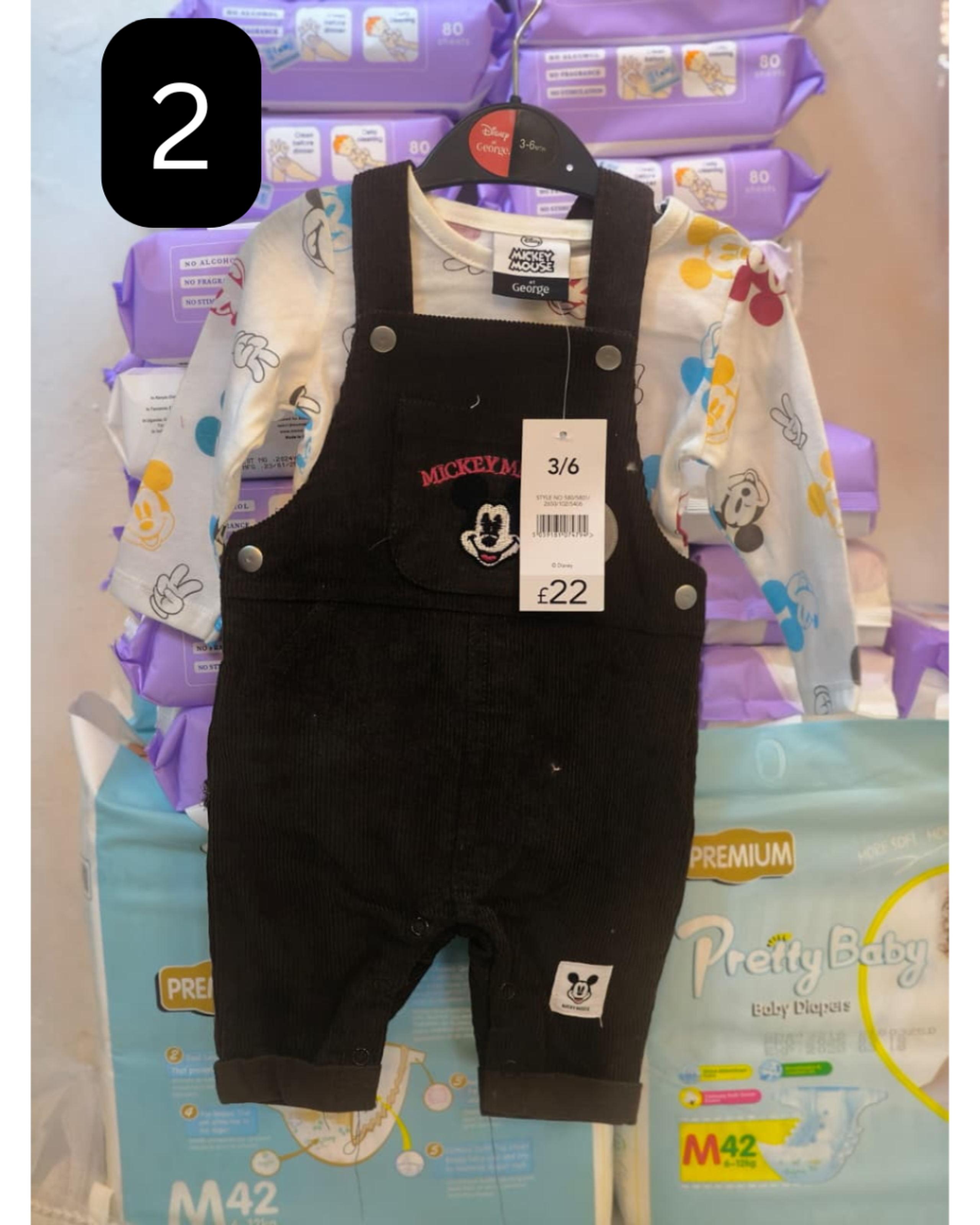 girls dungaree and top set