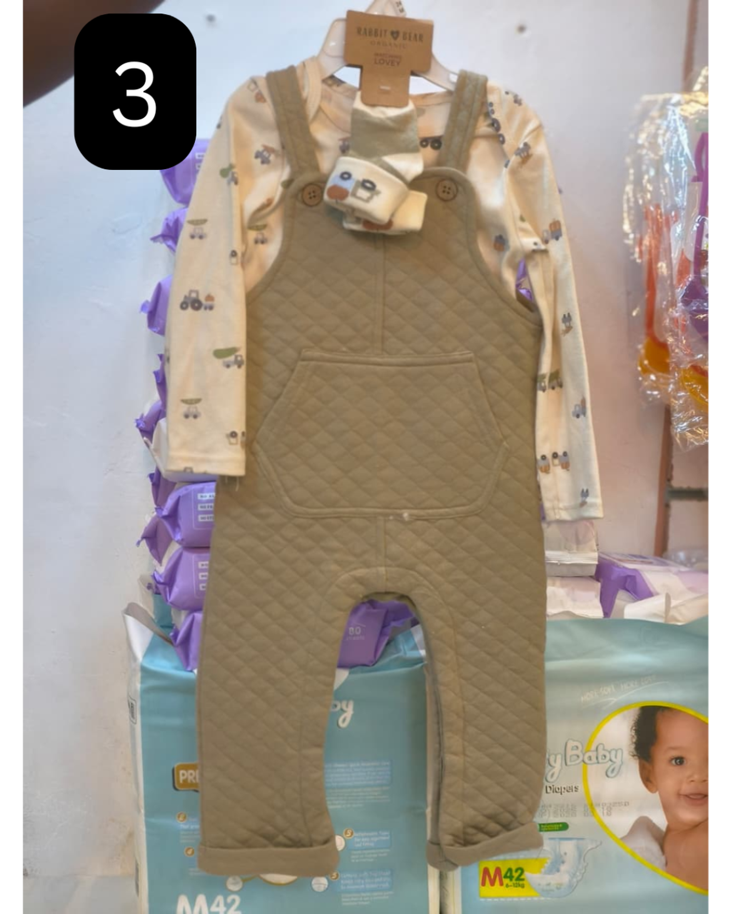 boys and girls dungaree and top set