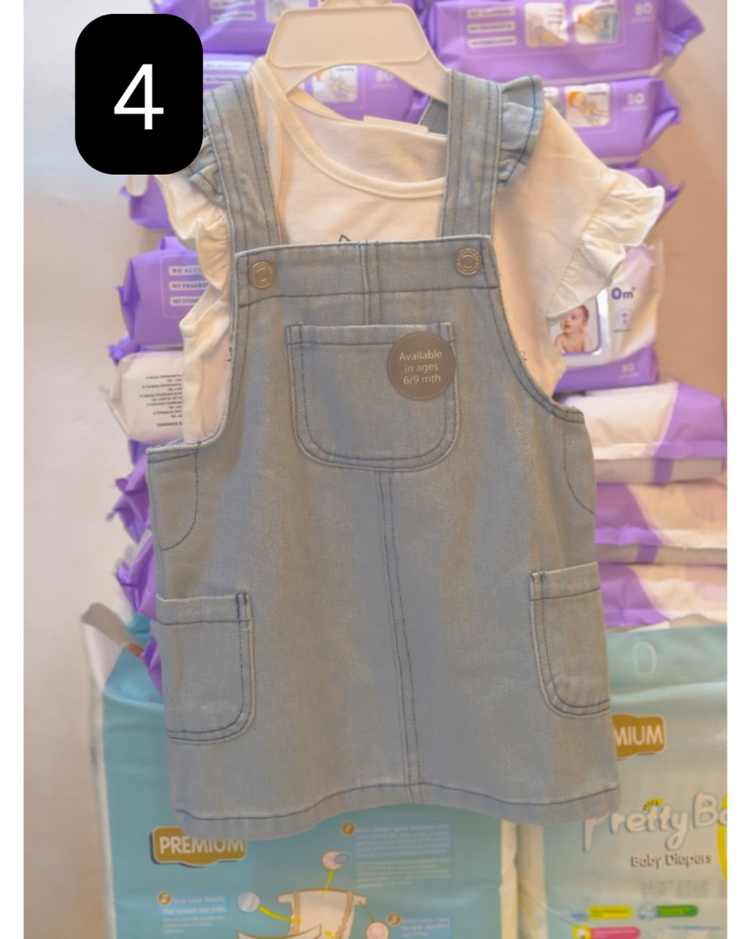 girls dungaree and top set