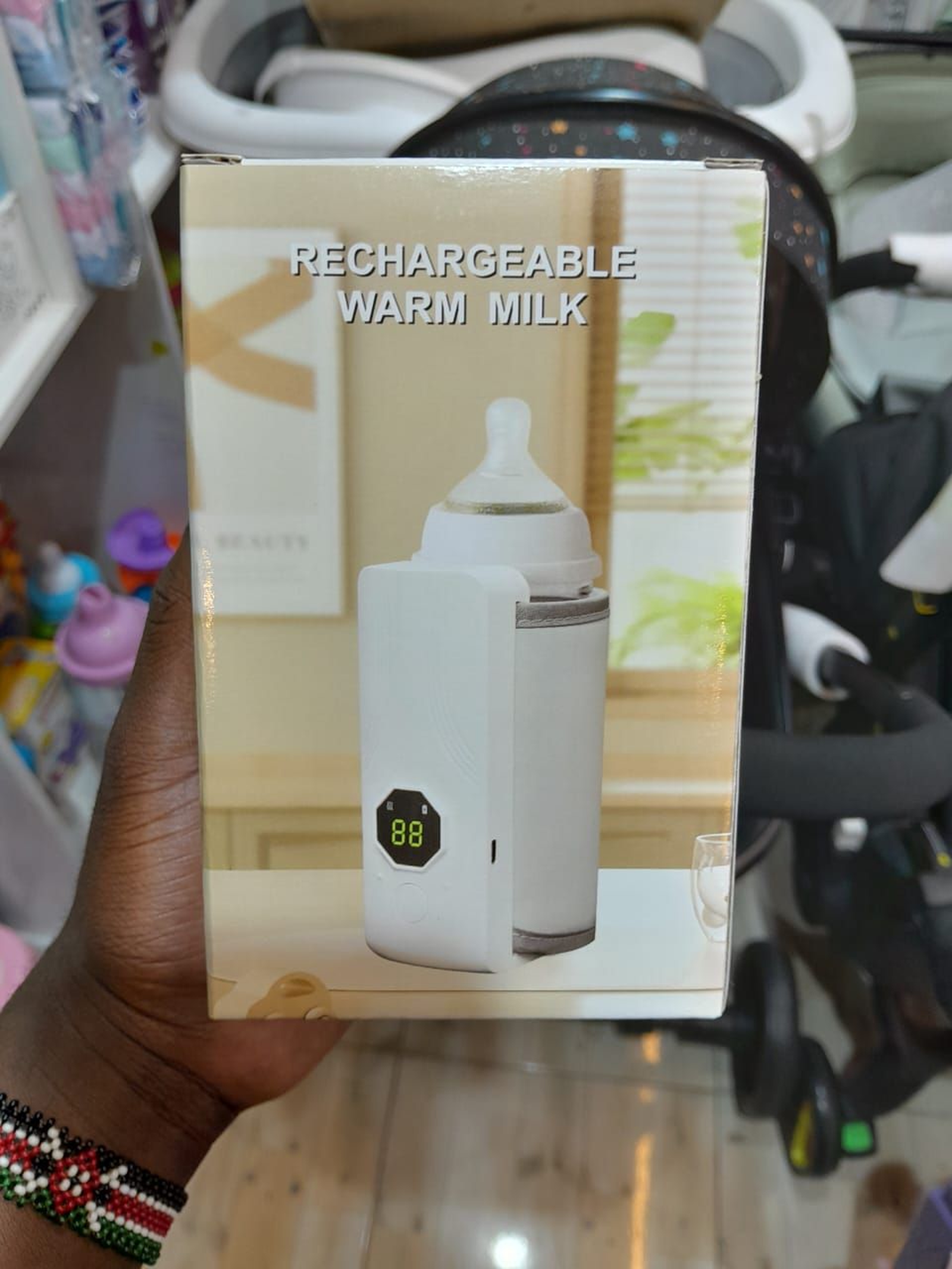 Portable USB Rechargeable Baby Bottle Warmer - Cordless Travel Milk Heater with LCD Display