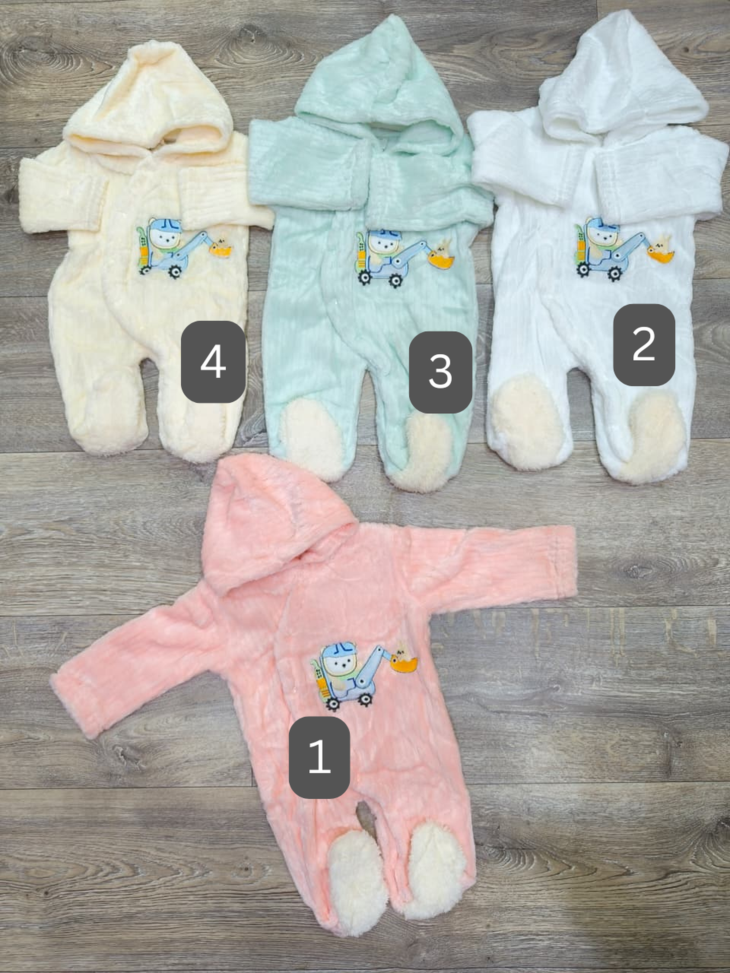 Plush Hooded Baby Romper with Footies | Mid-Warm Jumpsuit