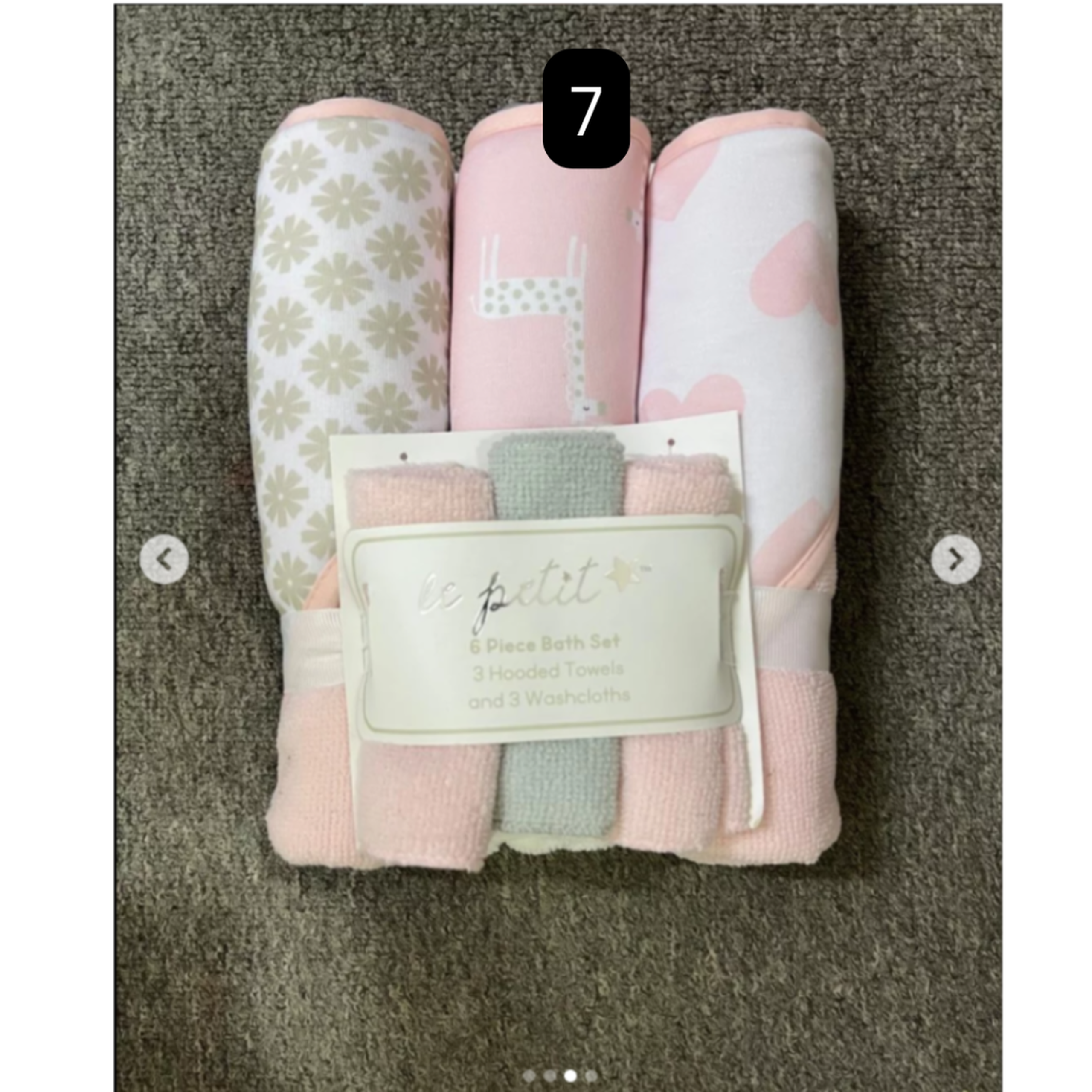  3 Hooded Towels & 3 Washcloths  