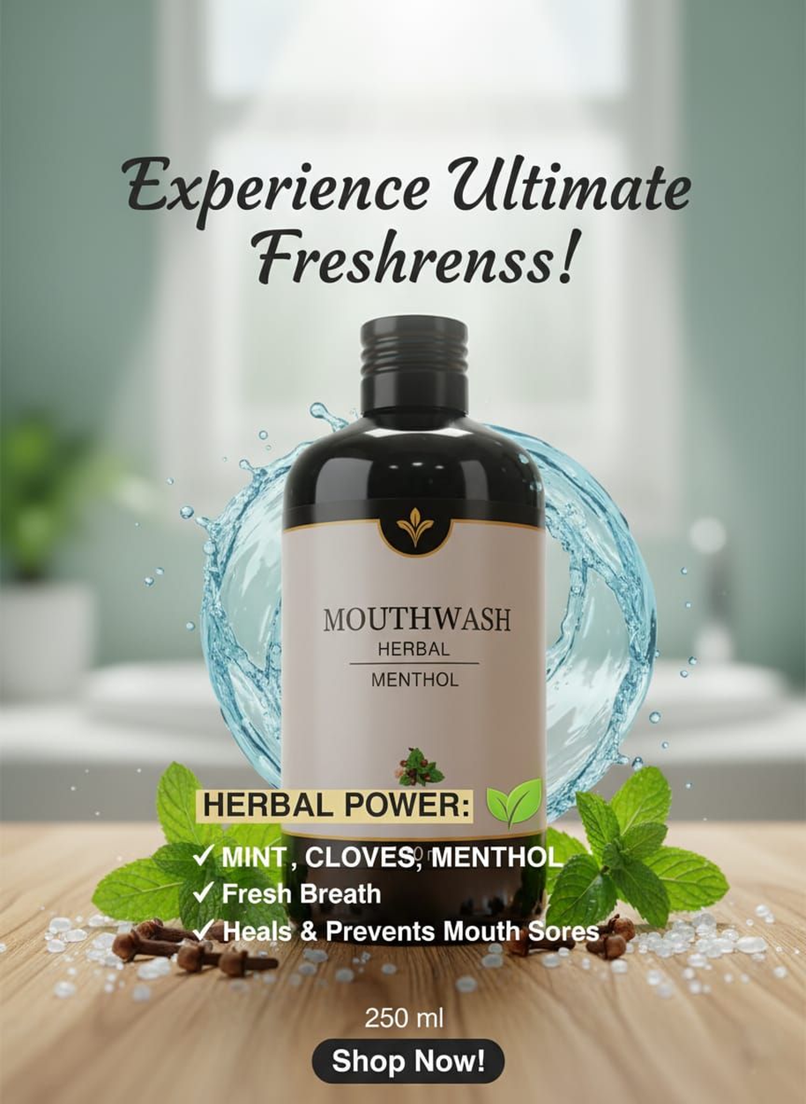 Silver K. Herbal, Menthol Mouthwash