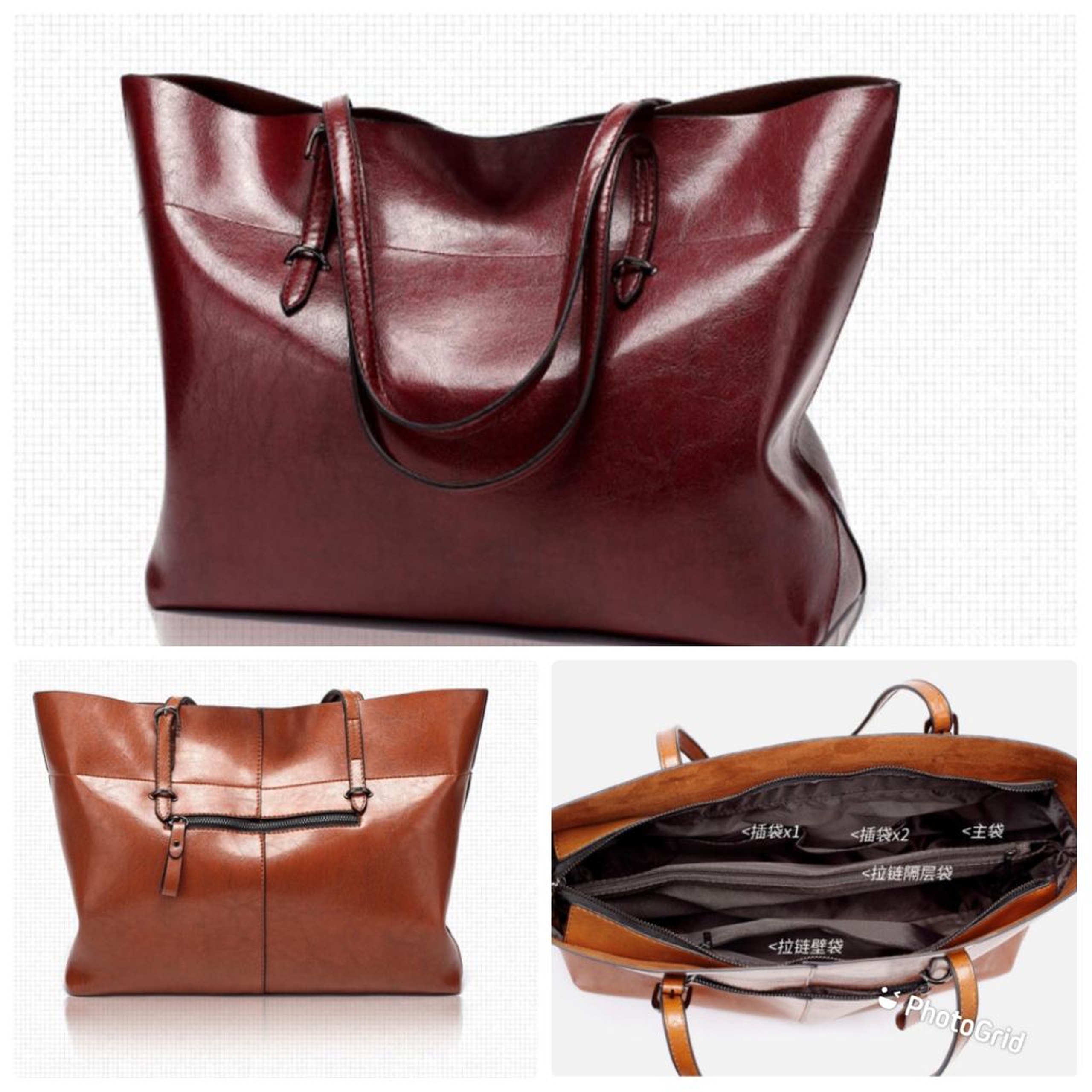 Large wax leather Tote bag's 