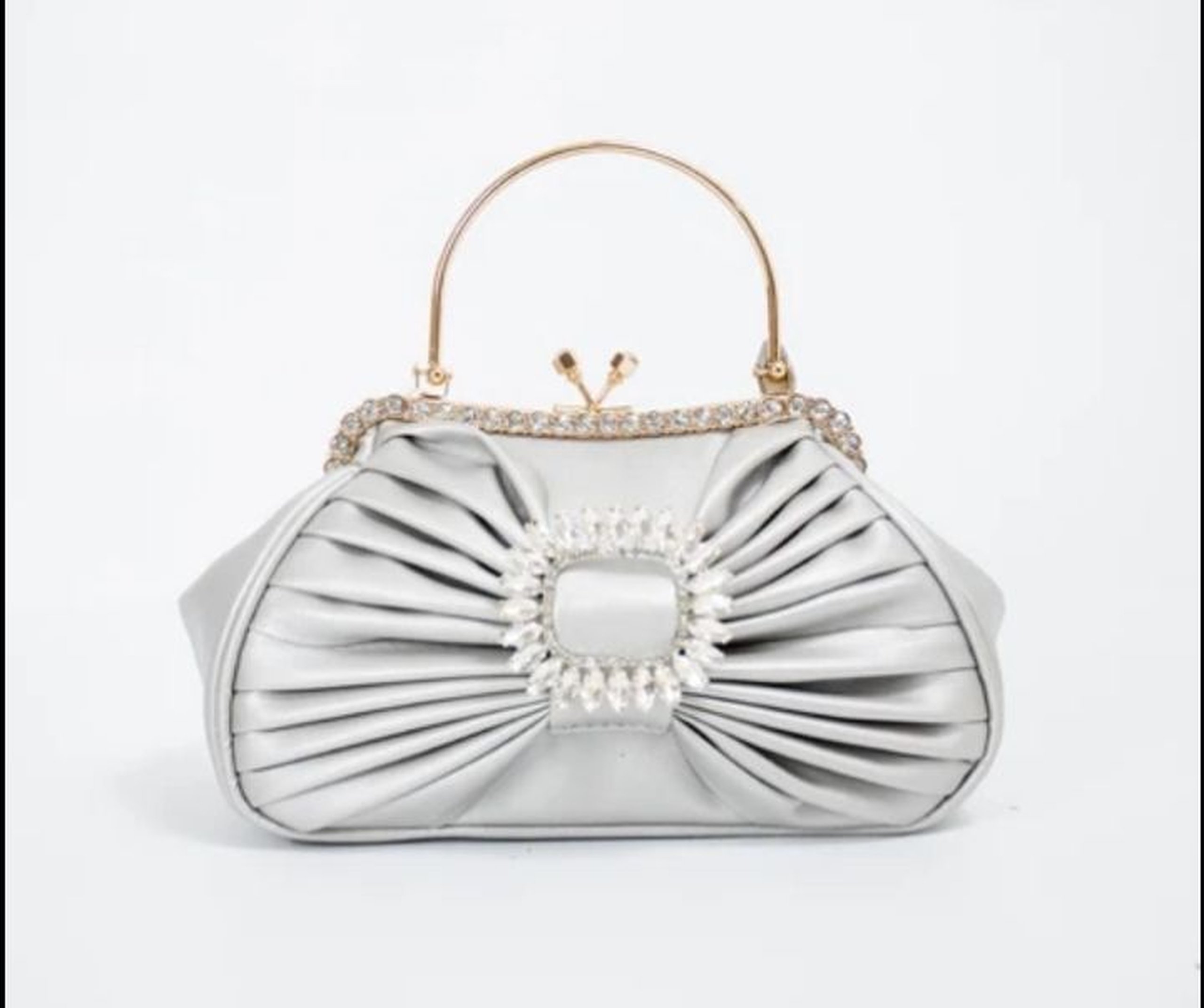 Silver leather clutch/slingbag 🥰