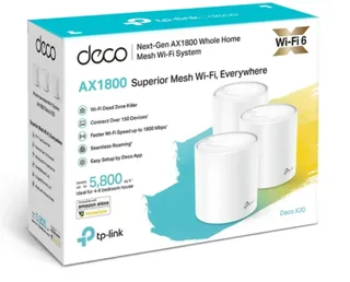 TP-Link Deco X20 AX1800 Whole Home Mesh WiFi 6 System (3-Pack) – Covers up to 5,800 sq ft