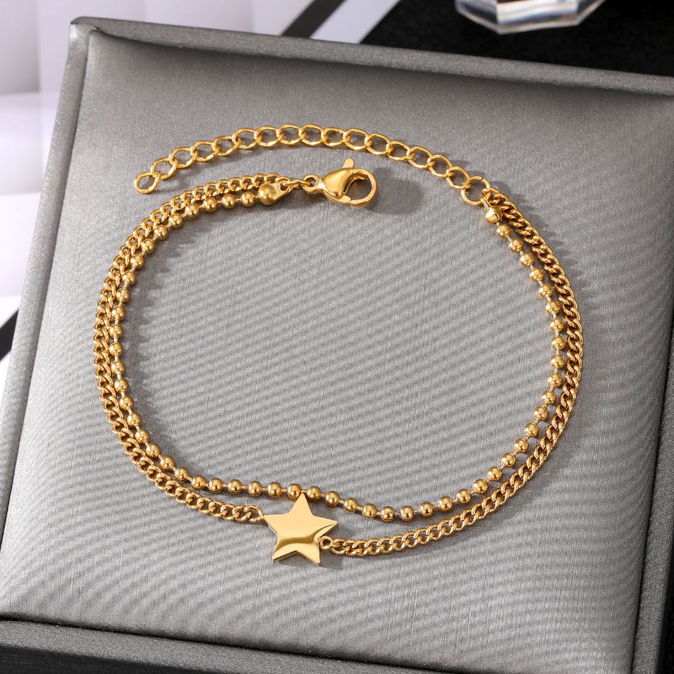 Stainless Steel Golden Star Bracelet