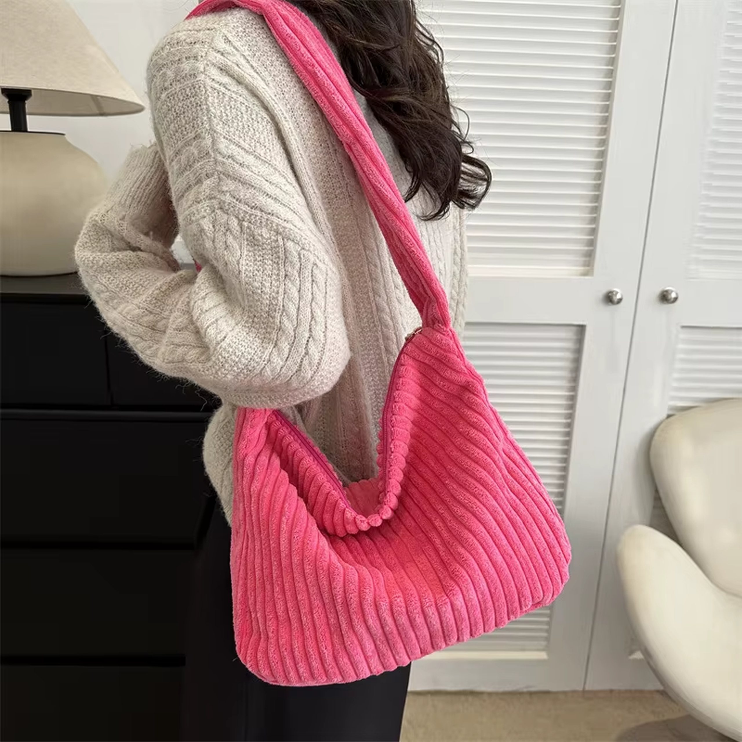 Pink Corduroy Bag