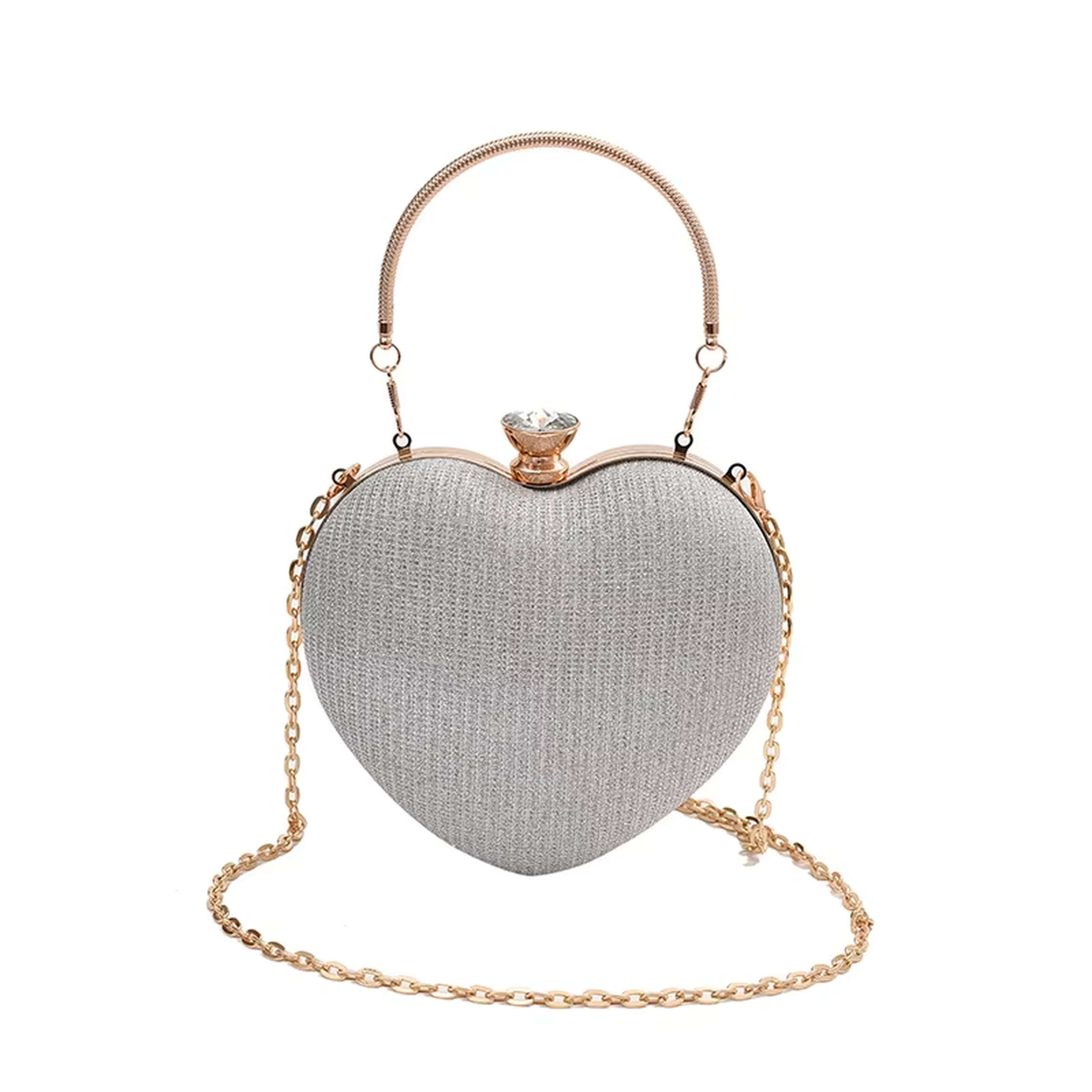Diamond Heart-Shaped Shoulder Bag 