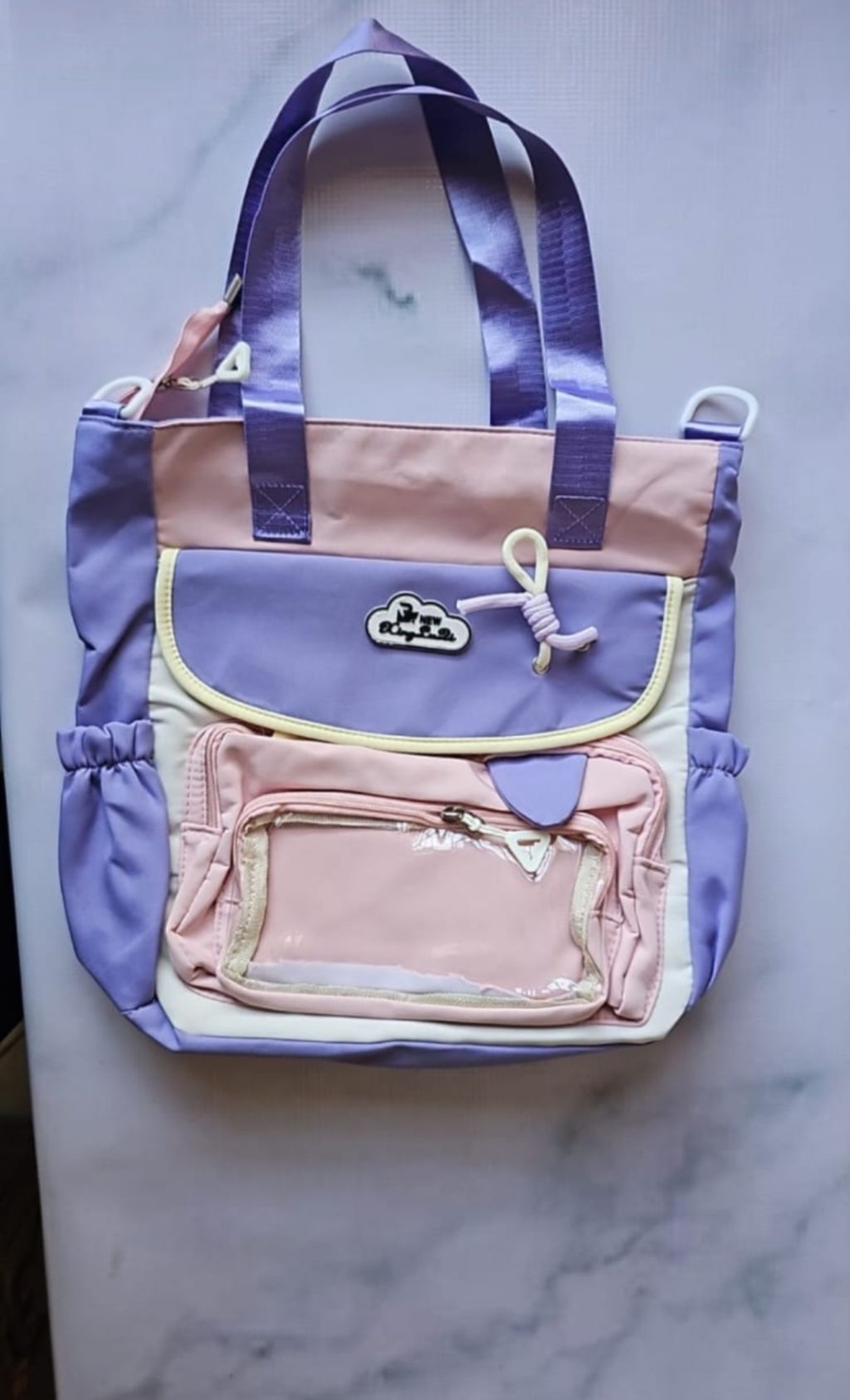 Purple tote bags