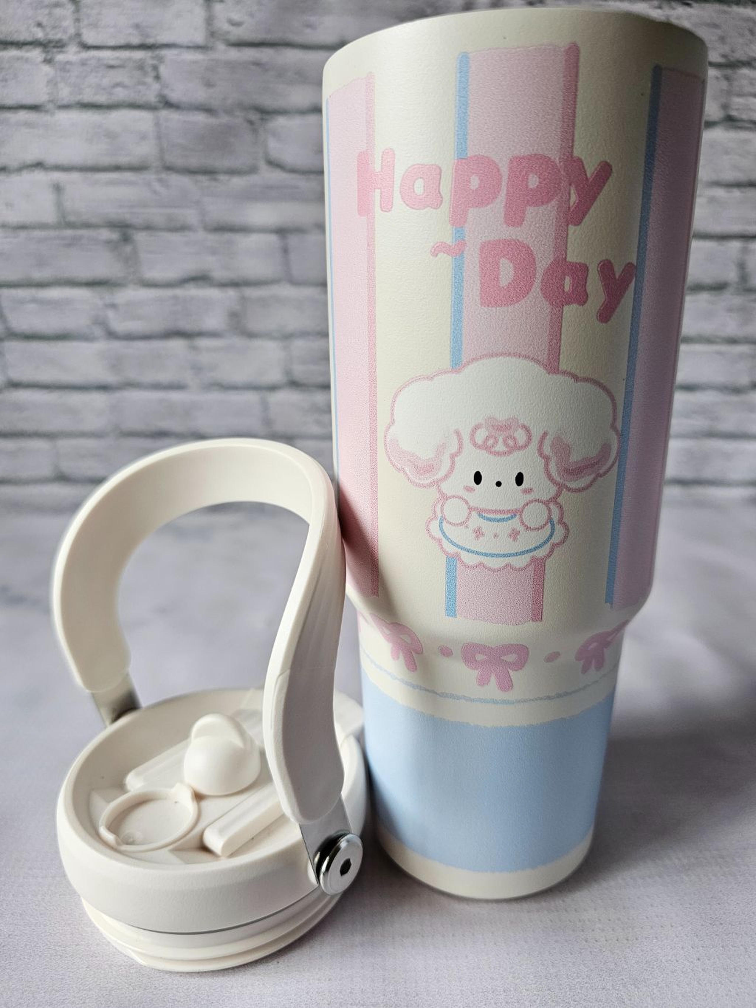White pink Insulated mug