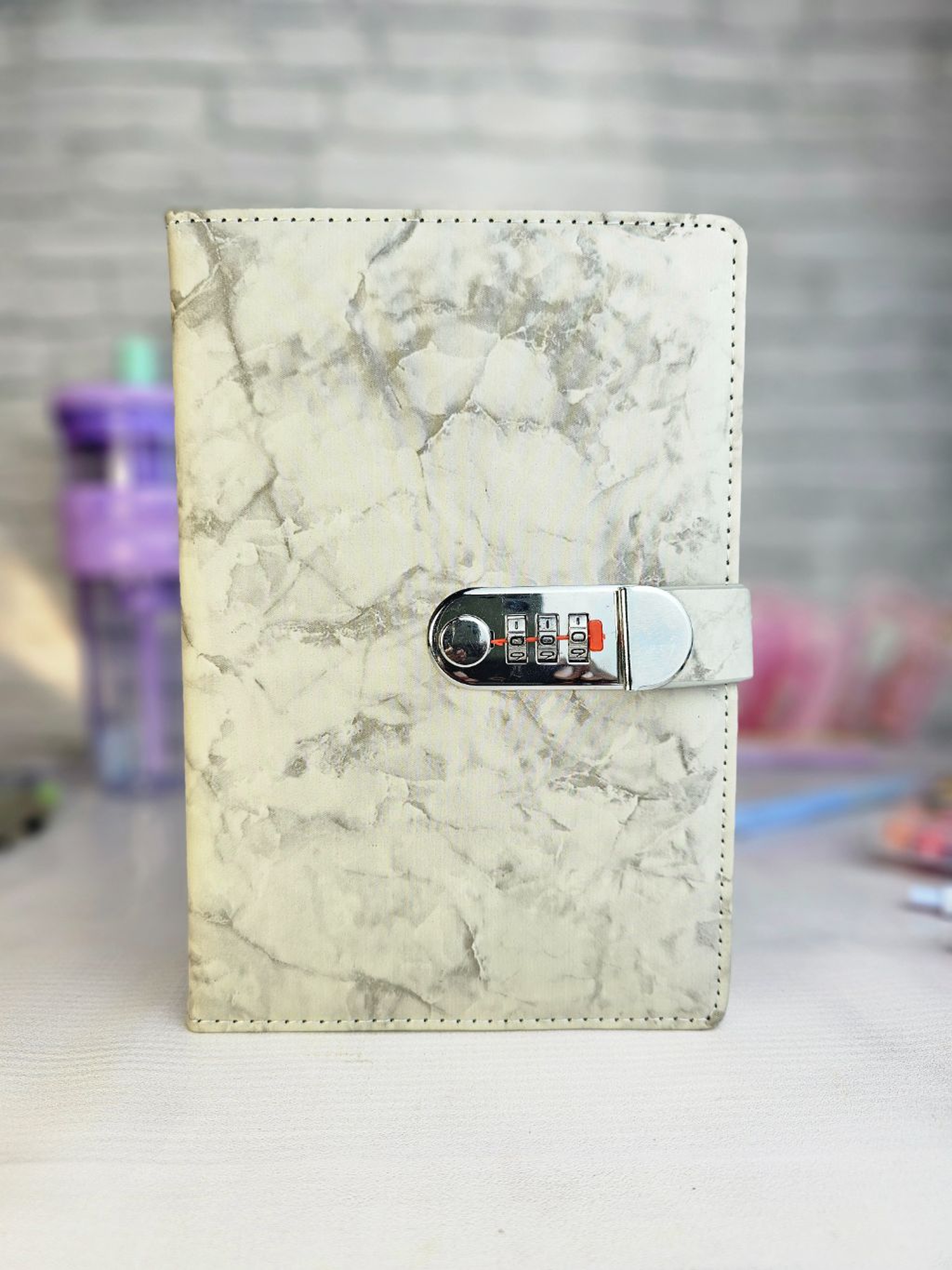 Marble lock notebook