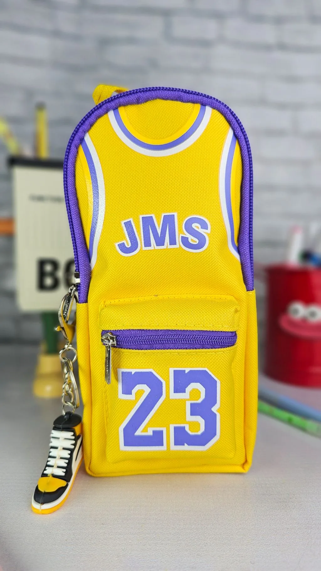 Basketball pencil pouch